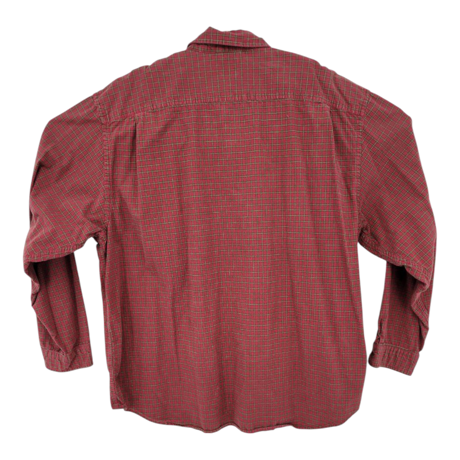 Gap Mens Red Green Plaid Flannel Shirt Long Sleeve XXL