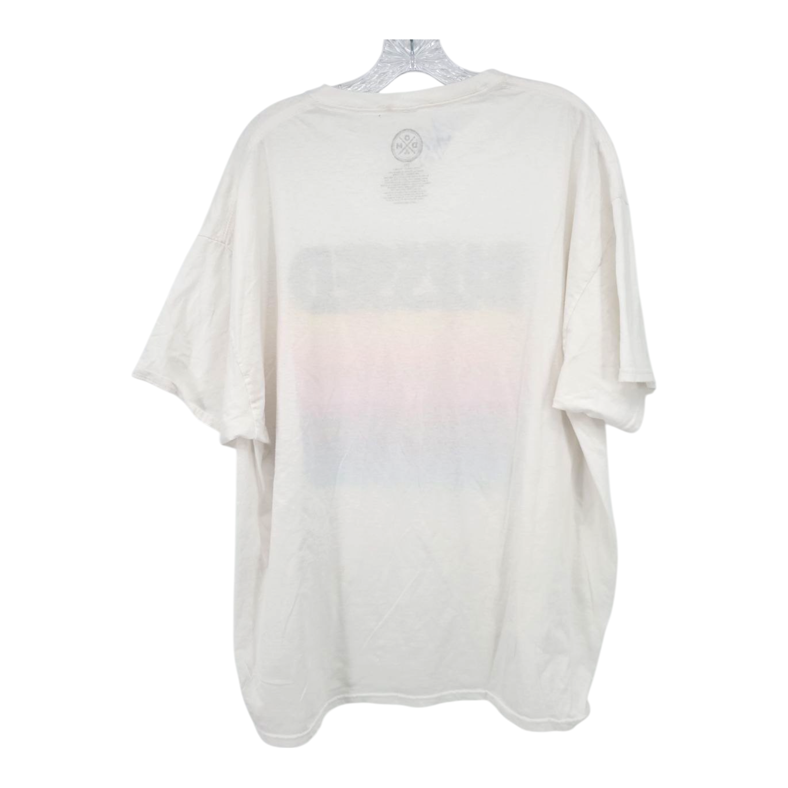 DOM Blessed Rainbow Graphic Tee White Cotton Shirt Short Sleeve 2XL