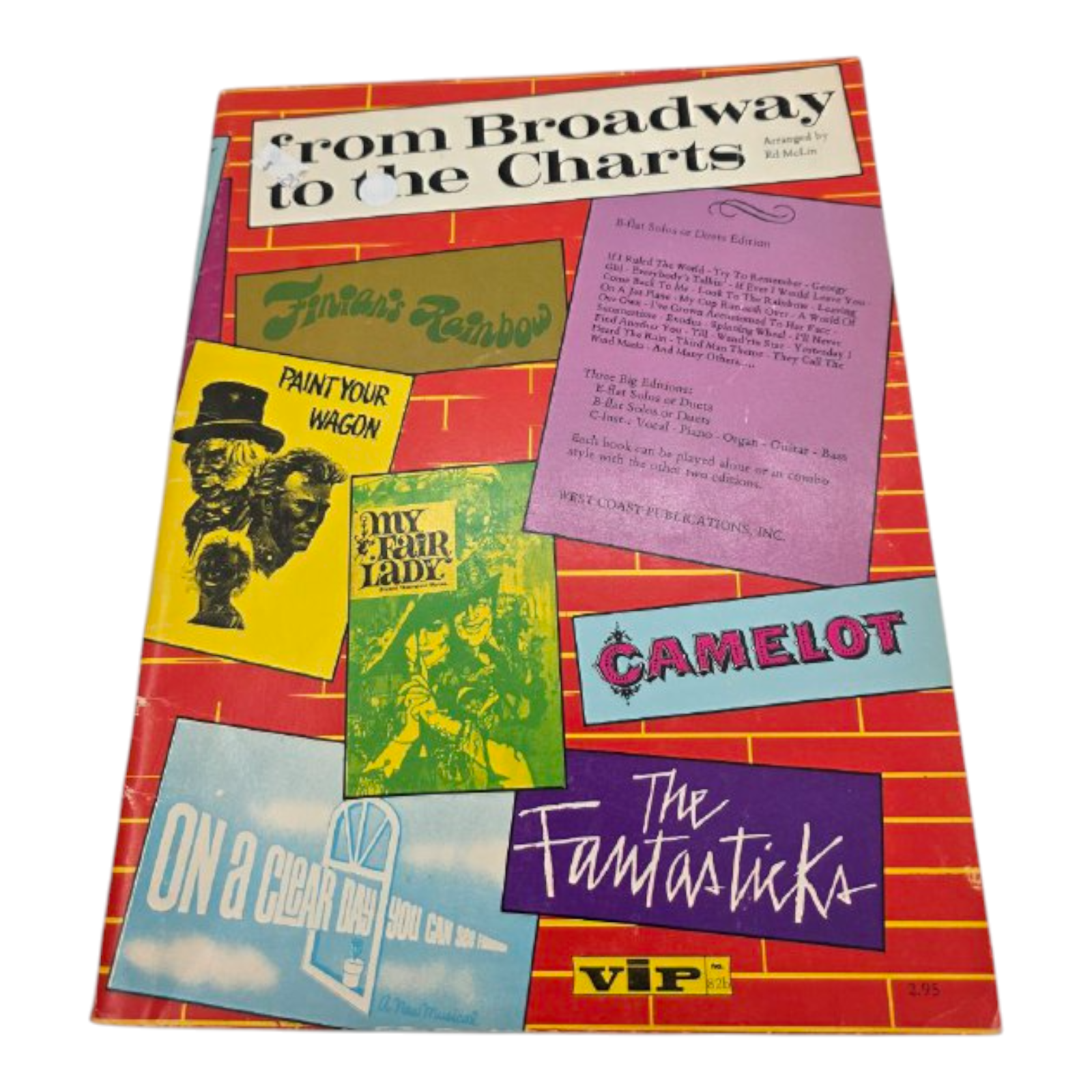 From Broadway to the Charts Piano Vocal Guitar Sheet Music Ed McLin