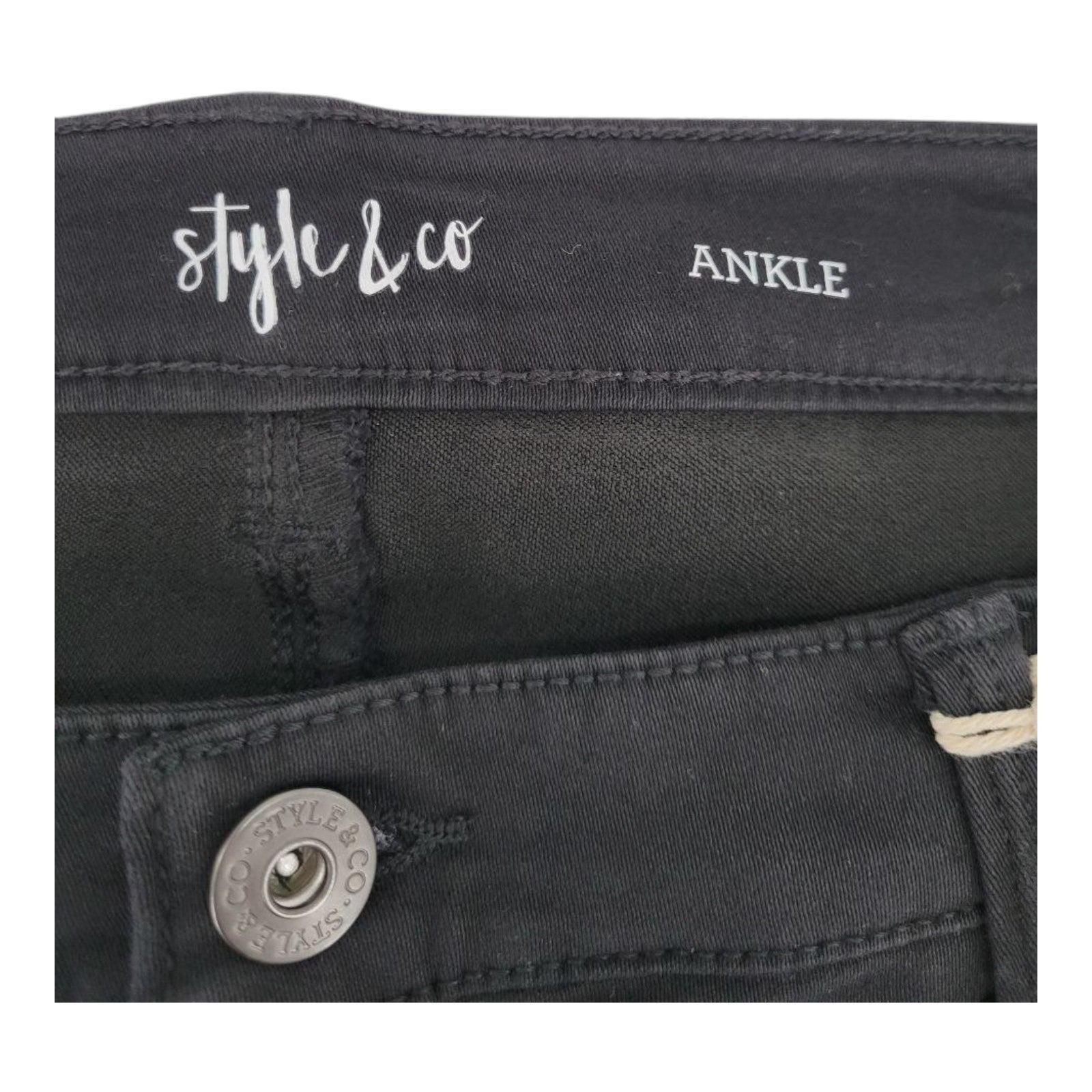 Style & Co Plus High Rise Jeggings 20W Black Ankle Seamless Pants