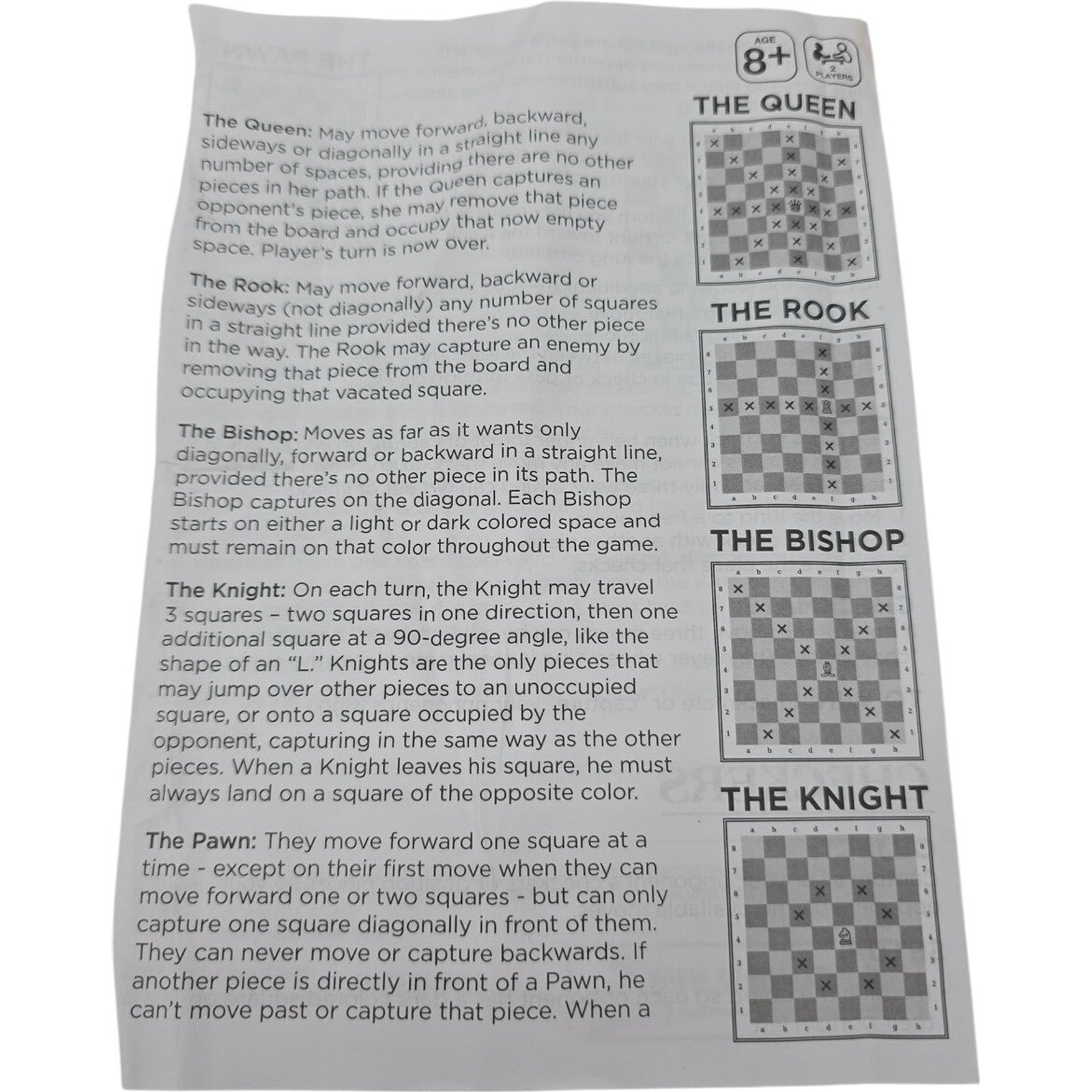 Glass Chess & Checkers Set Clear and Frosted Piece Game Board with Instruction