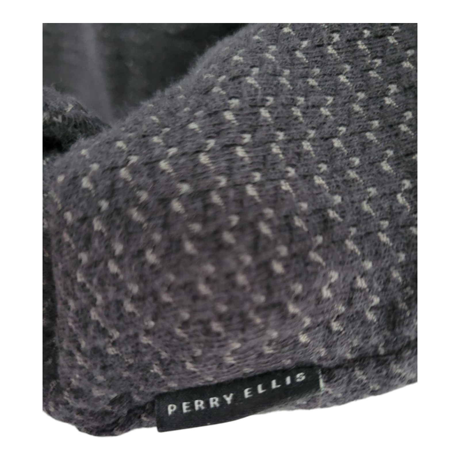 Perry Ellis Mens Gray Textured Knit Polo Shirt Short Sleeve Size XL