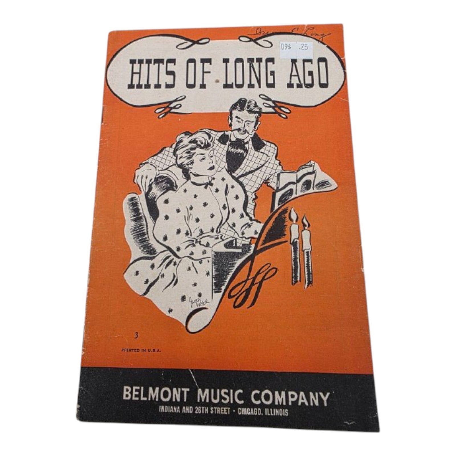 Hits of Long Ago 1937 Belmont Music Company Vintage Music Songbook