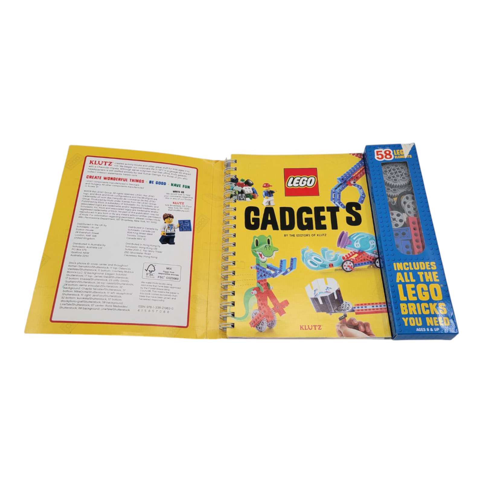 LEGO Gadgets Klutz Book and Building Kit 2018 with 58 Elements Build 11 Machines