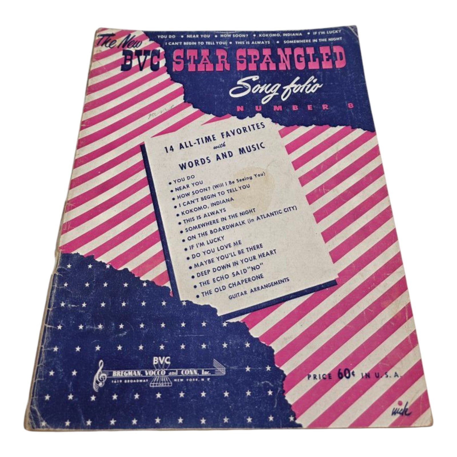 The New BVC Star Spangled Song Folio Number 8 Sheet Music BVC