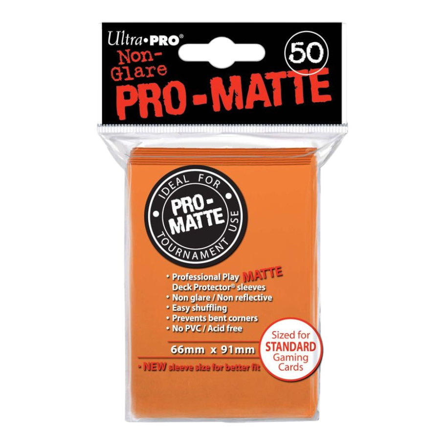Ultra Pro Matte Orange Standard Deck Protector Sleeves – 50 Count
