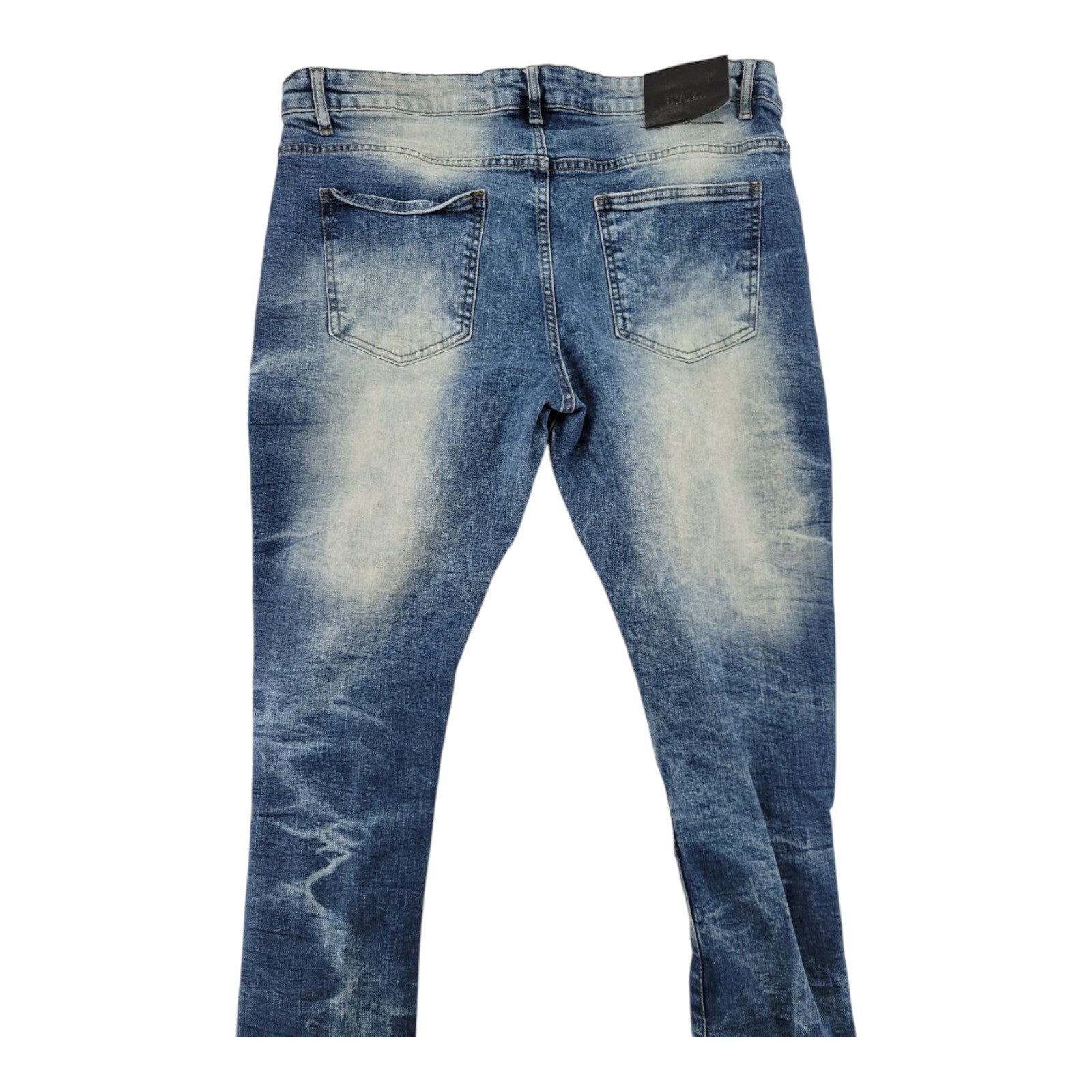 Legendary Status Mens Distressed Moto Blue Stretch Denim Jeans 38x29