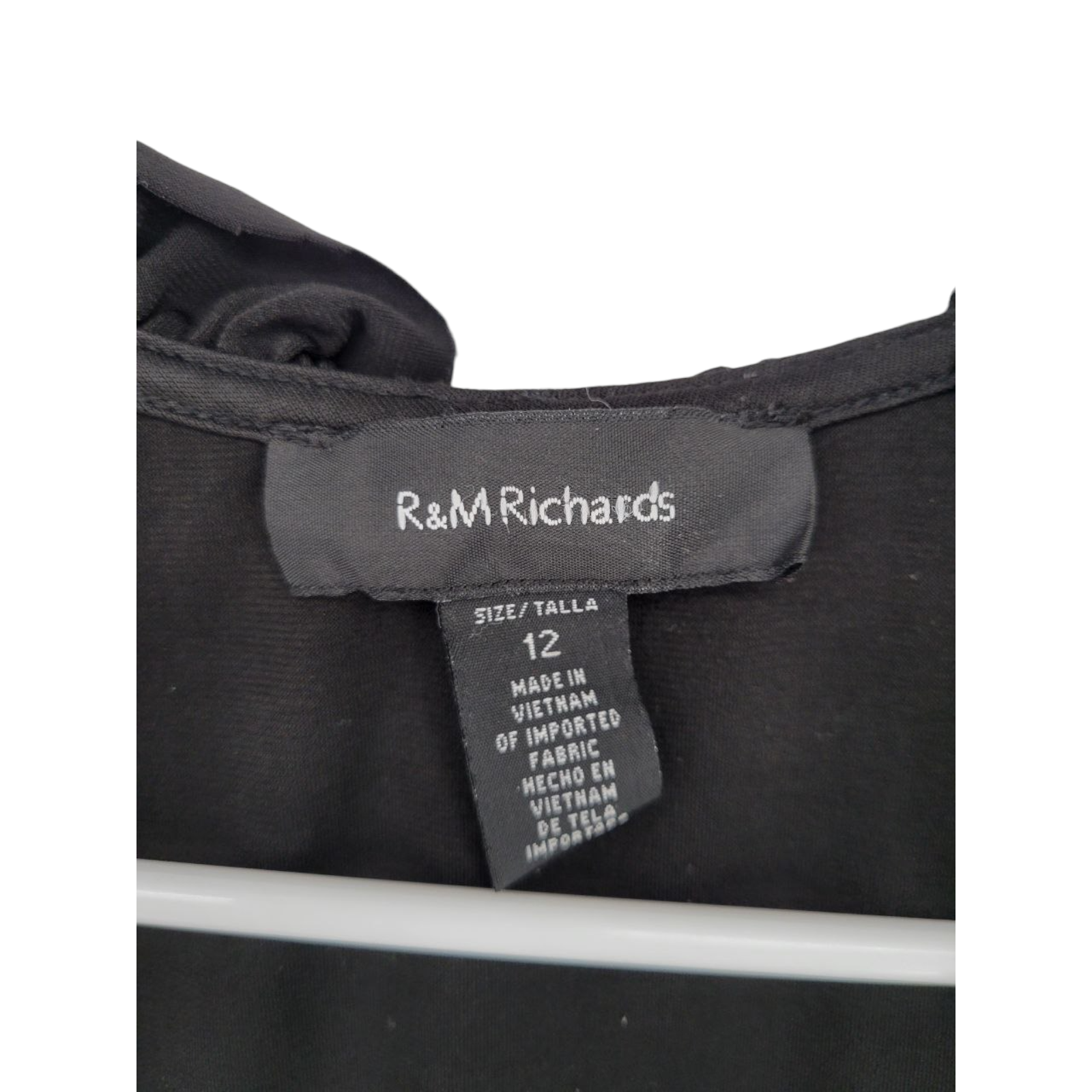 R&M Richards Black Ruffled Bolero Short Sleeve Size 12