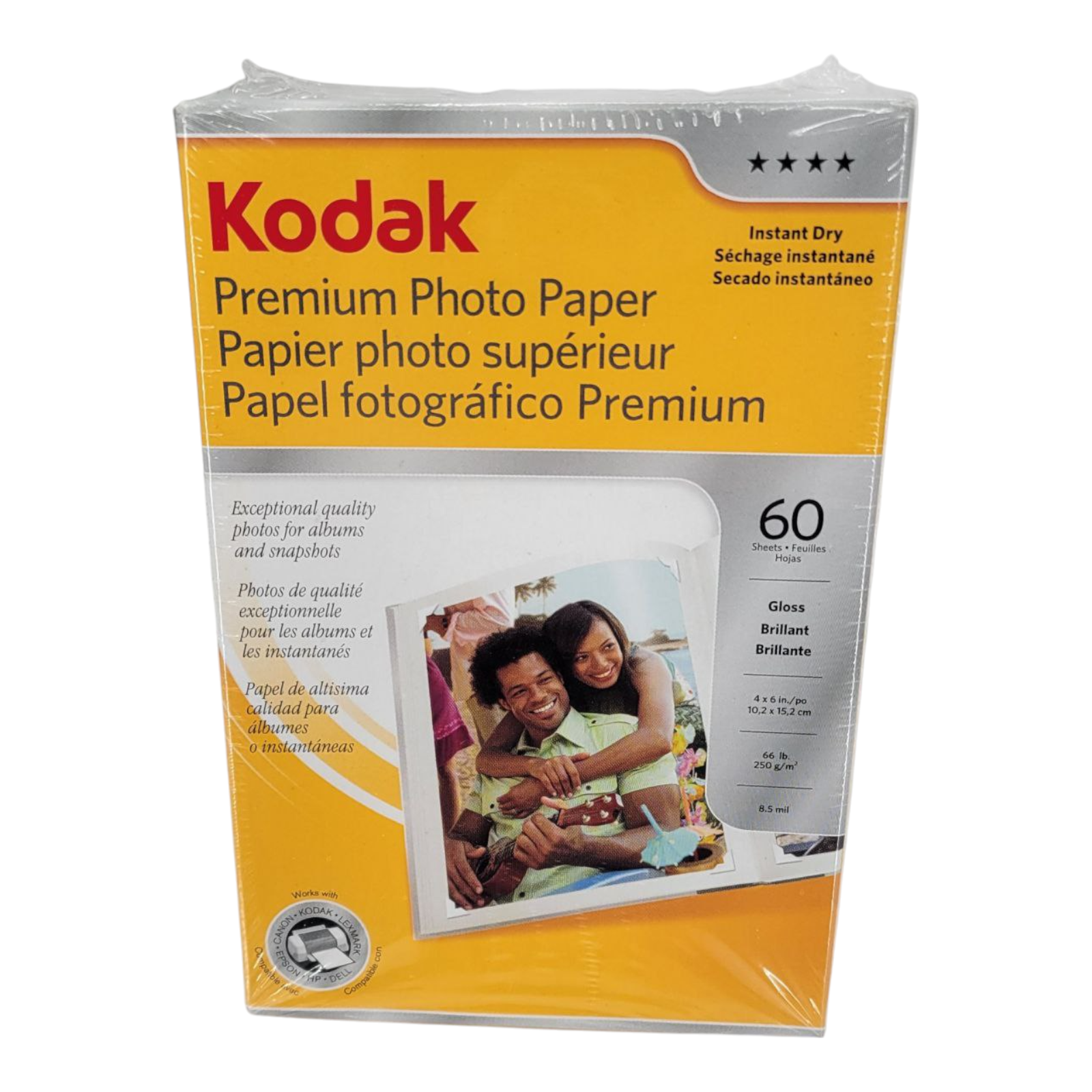 Kodak Gloss Photo Paper Bundle 4x6 60 Sheets Each Regular Premium