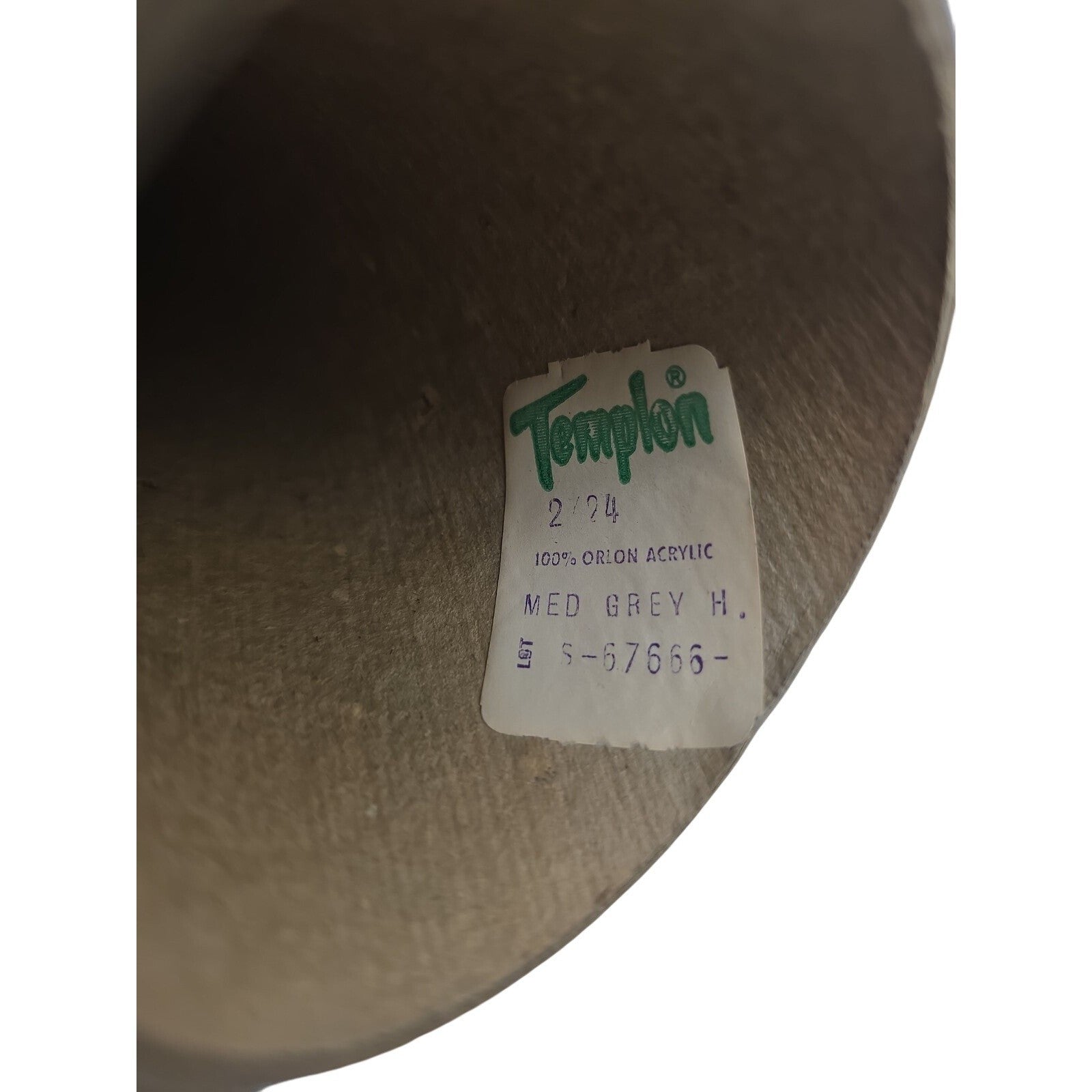 Vintage Templon Med Grey Heather 2/24 Orlon Acrylic Weaving Knitting Yarn Cone