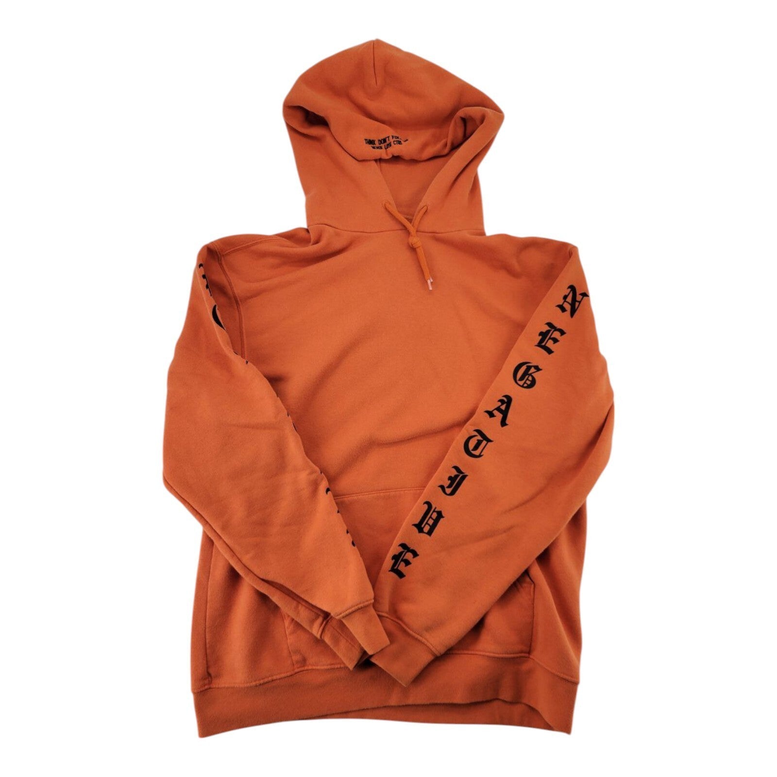 H&M Divided Orange Hoodie Positive Negative Graphic Sleeve Print Size M