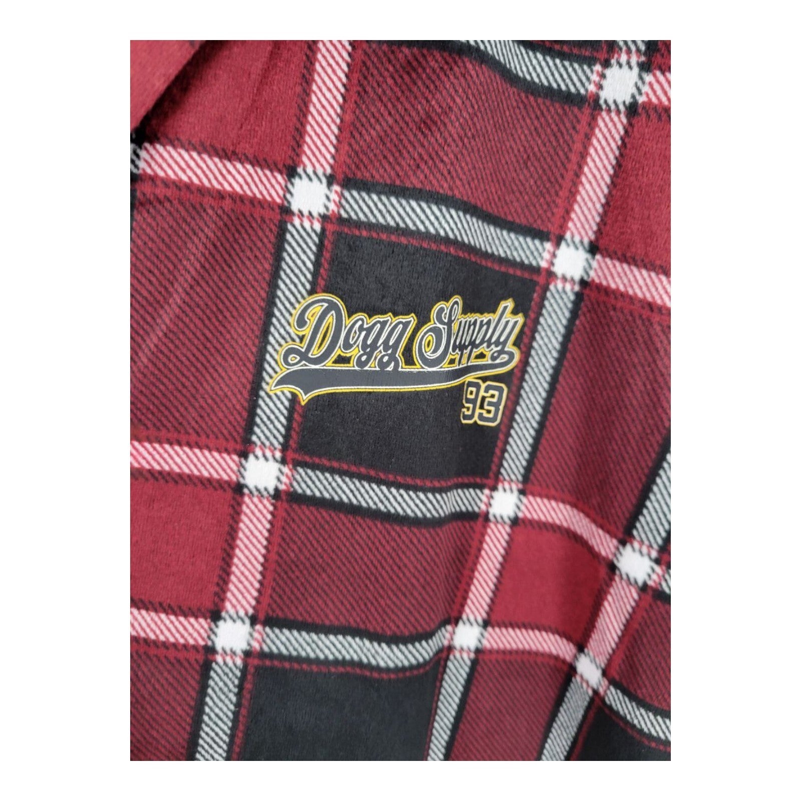 Dogg Supply Hooded Plaid Robe Red Black Snoop Dogg Design Size L