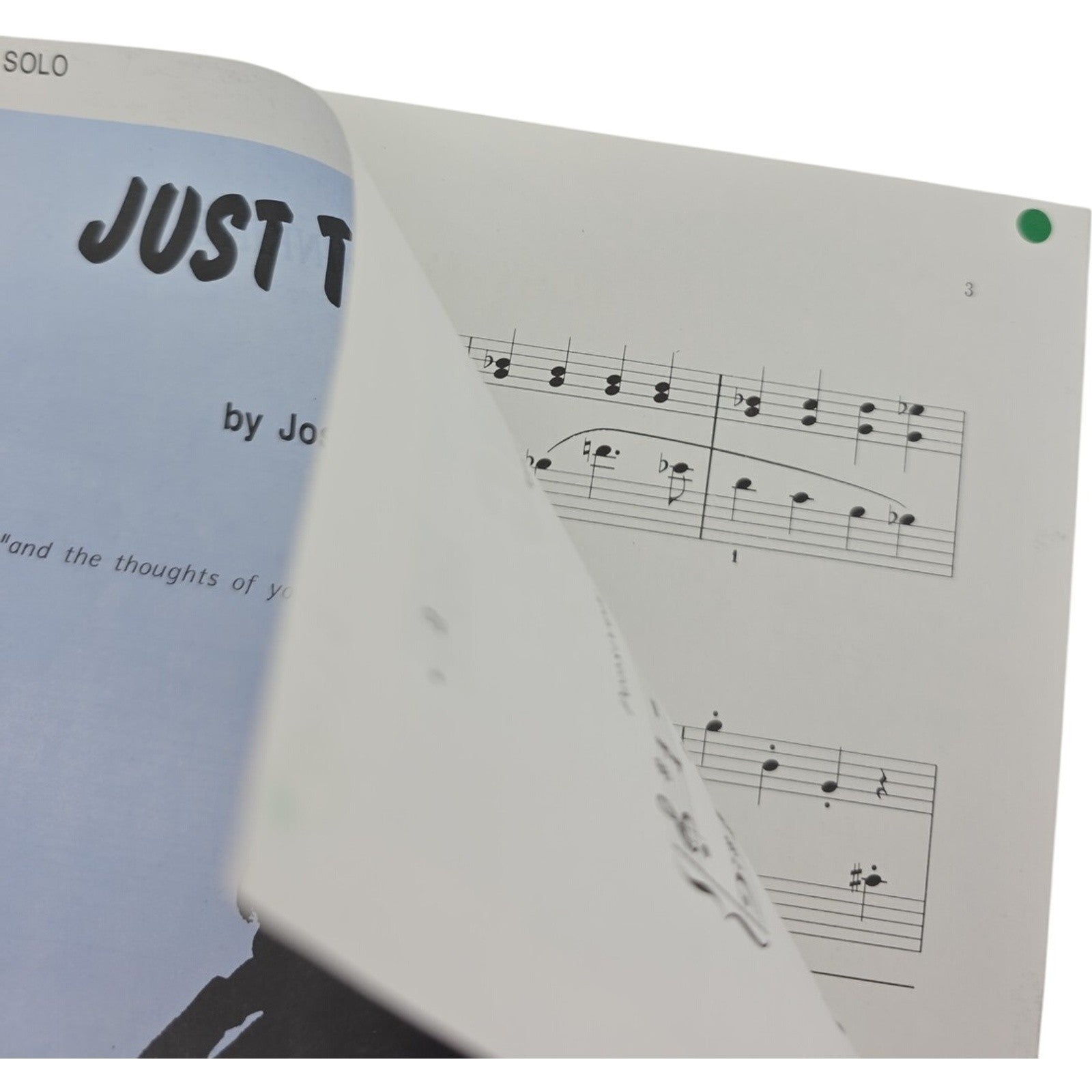 Just Thinking 1988 Piano Solo Vintage Sheet Music by Joseph W. Grant