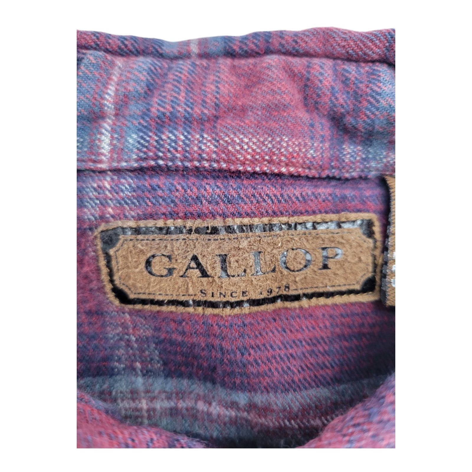 Gallop Men's Red Plaid Western Pearl Snap Flannel Shirt Size M