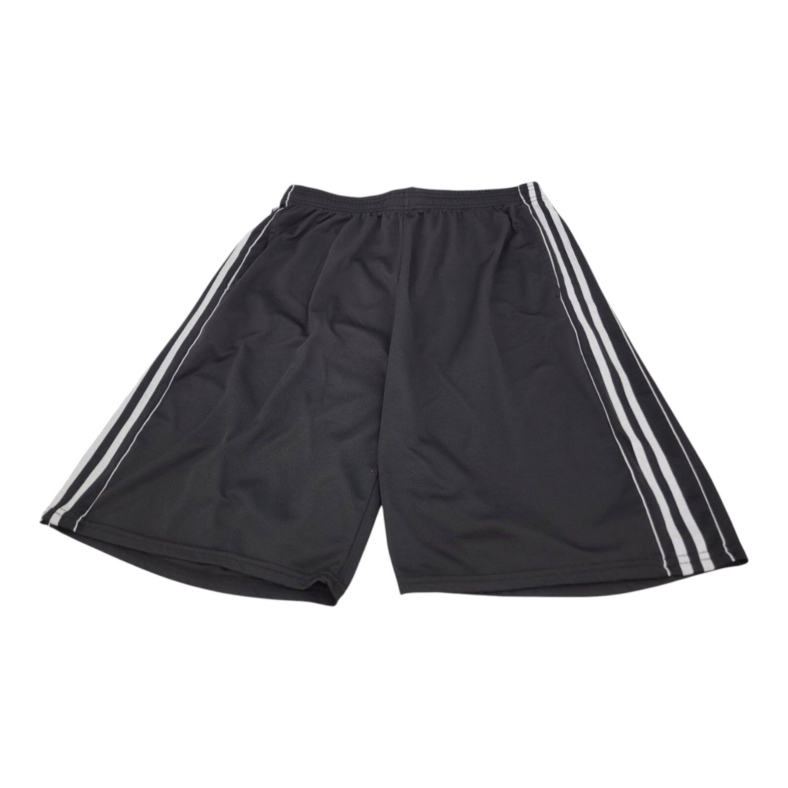 Real Essentials Black with White Stripes Athletic Shorts Pockets Tie Waist 2XL