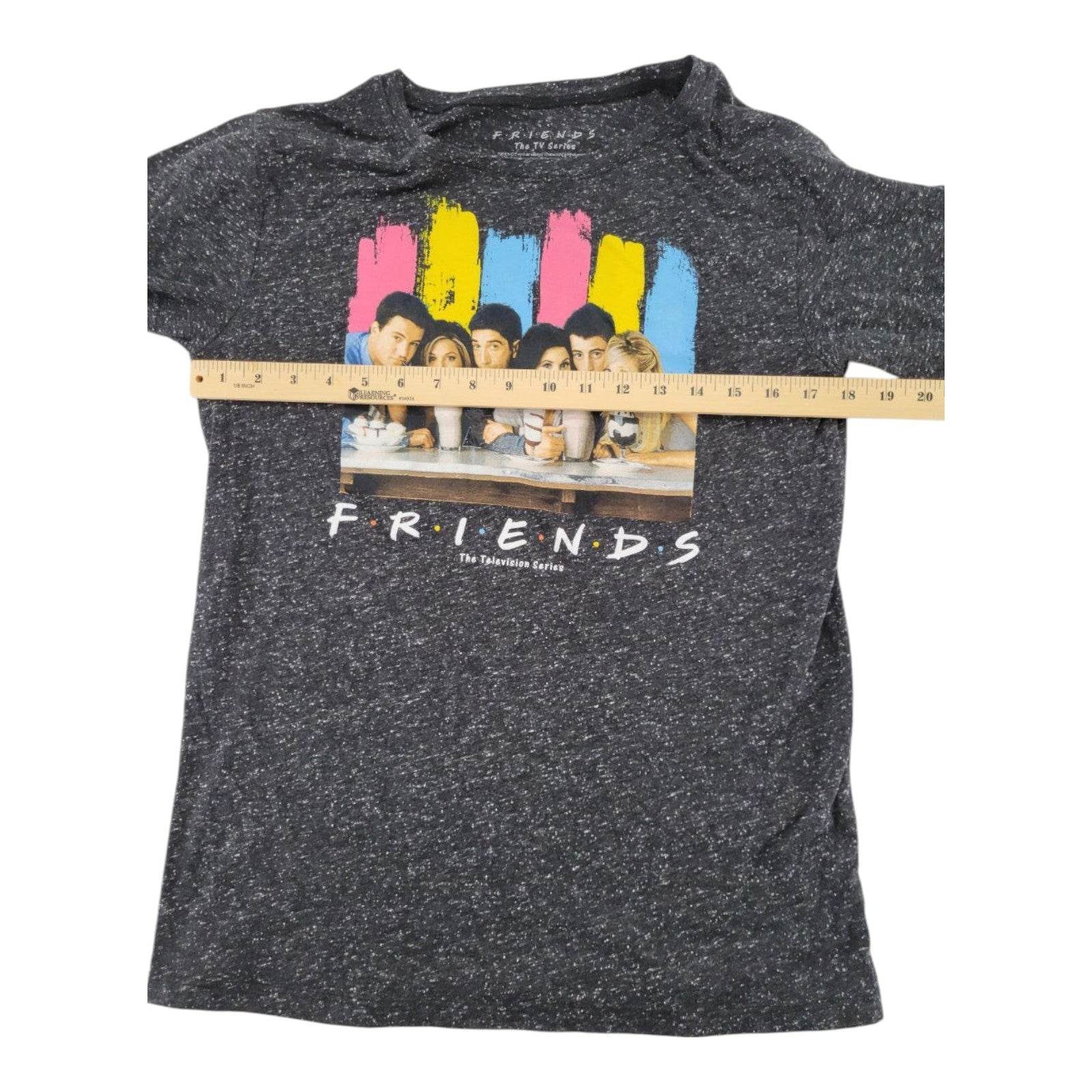 Friends TV Show Graphic T-Shirt Black Speckled Size M Cotton Blend