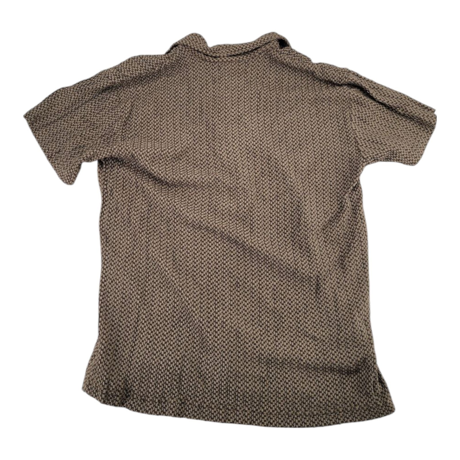 Positano by Charlie Lapson City Collection Brown Retro Textured Button Shirt 2X
