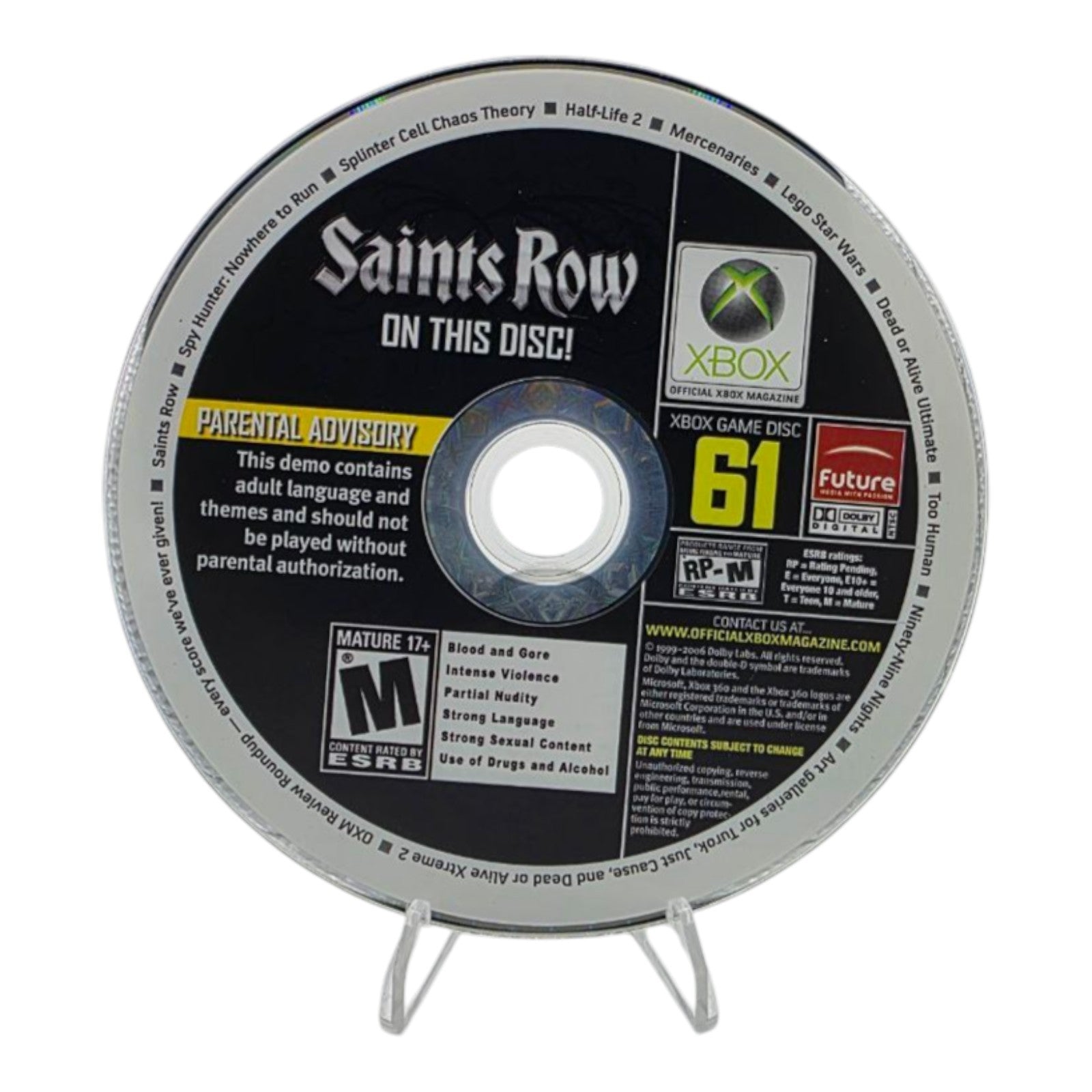 Saints Row Demo Disc Official Xbox Magazine Sept 2006 Issue 61 Xbox 360 Original