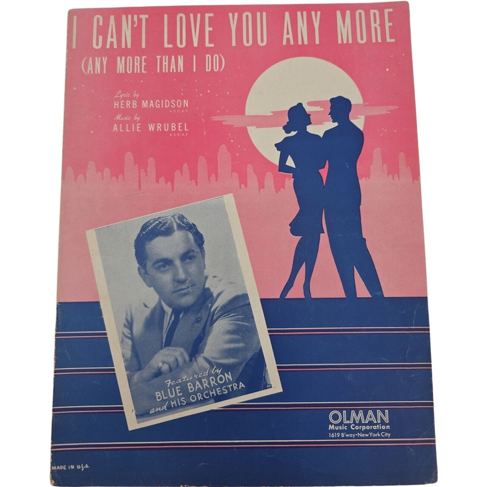 I Can’t Love You Any More Any More Than I Do Sheet Music featured by Blue Barron