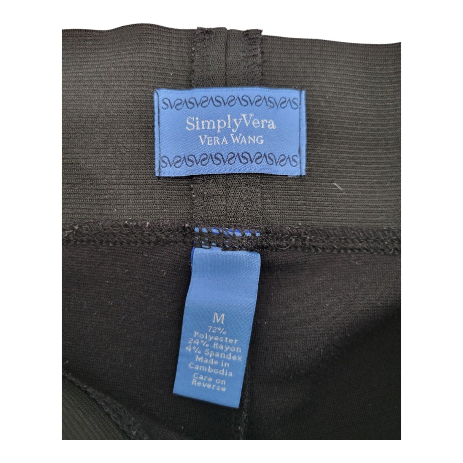 Simply Vera Vera Wang Black Stretch Tapered Leg Pull On Pants Size M