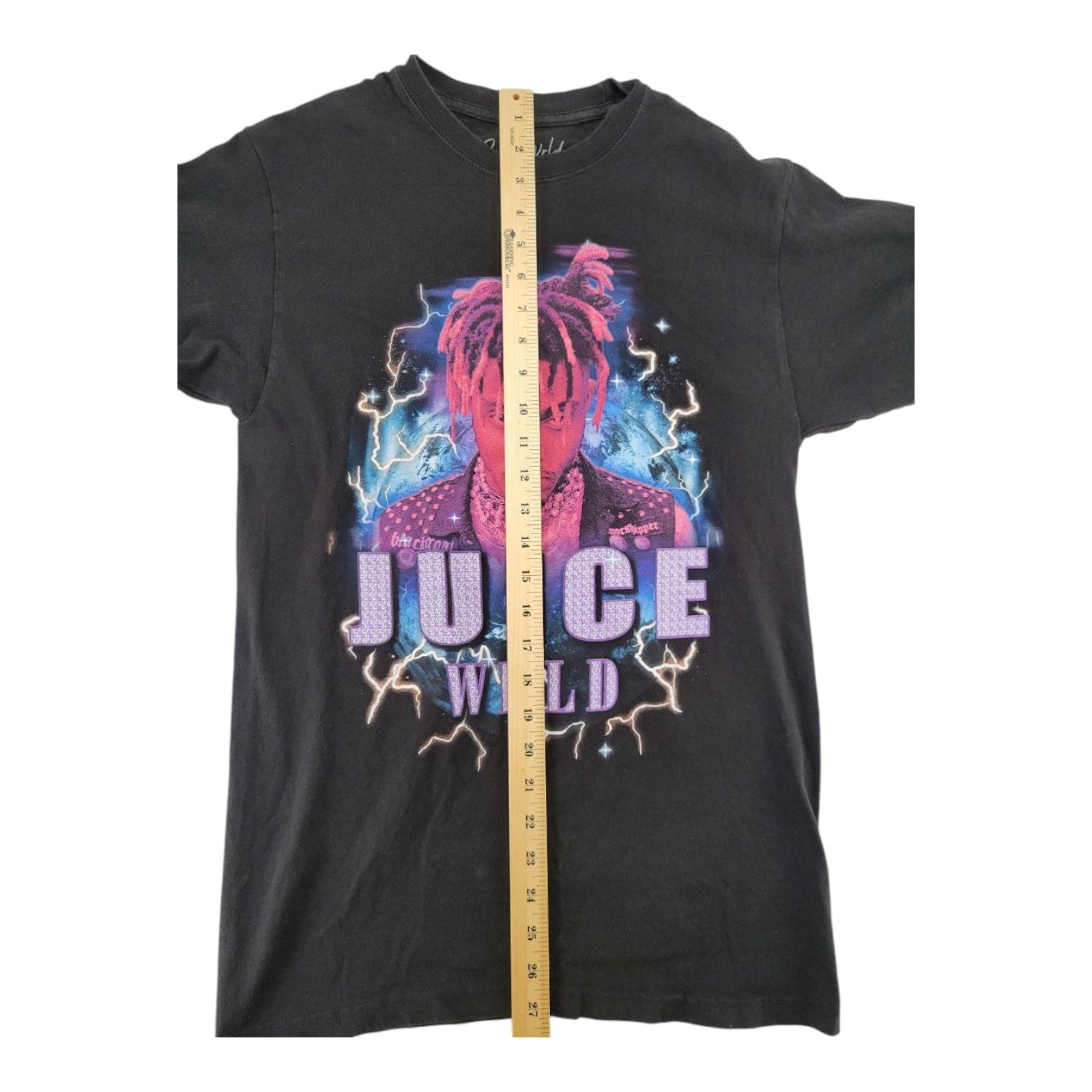 Juice WRLD Graphic T-Shirt Black Size M Lightning Earth Cotton