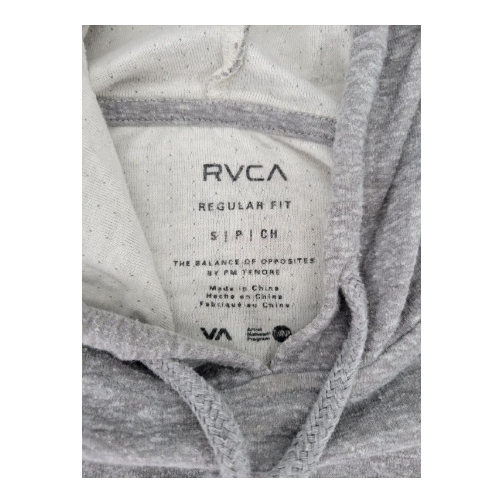 RVCA Gray Pullover Hoodie Mens Lightweight Long Sleeve Pocket Size S