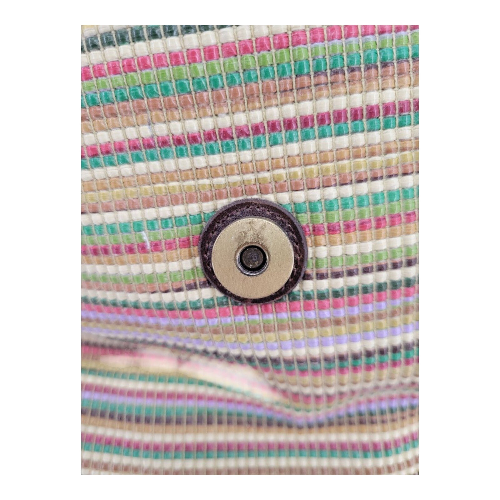 Relic Brown Faux Leather Crossbody Bag Multicolor Striped Braided Strap