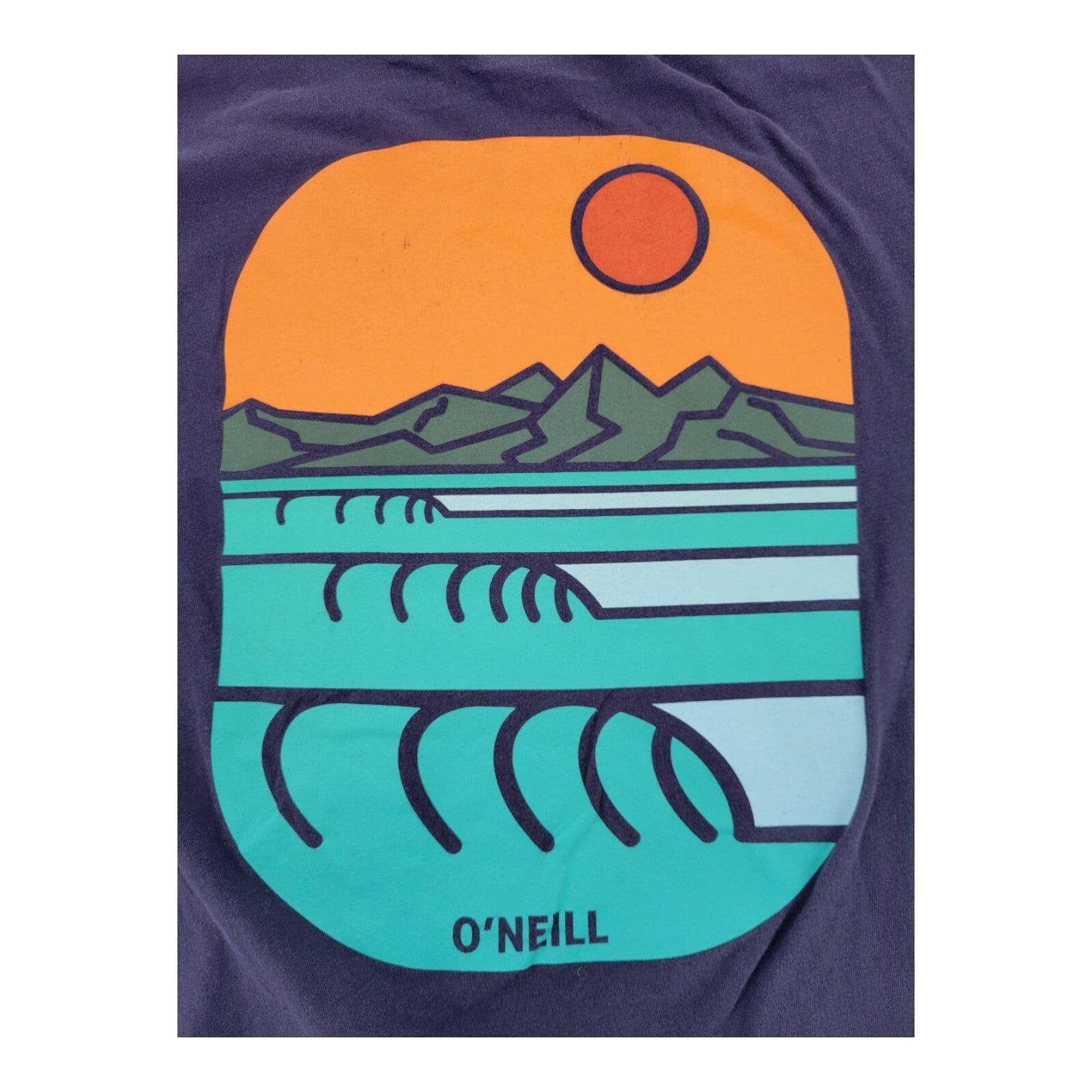 O'Neill Standard Fit Navy Blue Graphic Surf T-Shirt Mens Size Medium