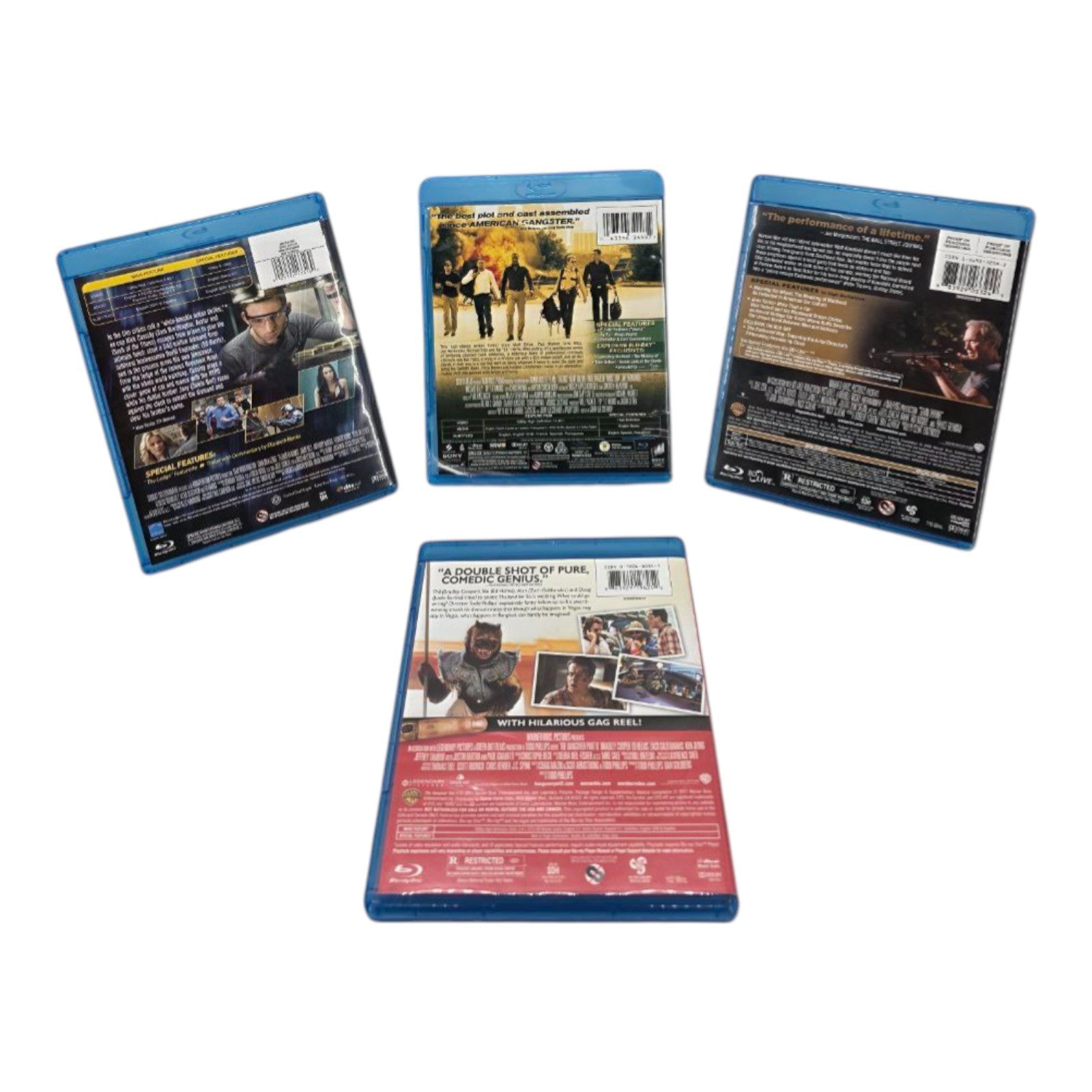 Man on a Ledge Takers Gran Torino The Hangover Part II Lot of 4 Blu ray Movies