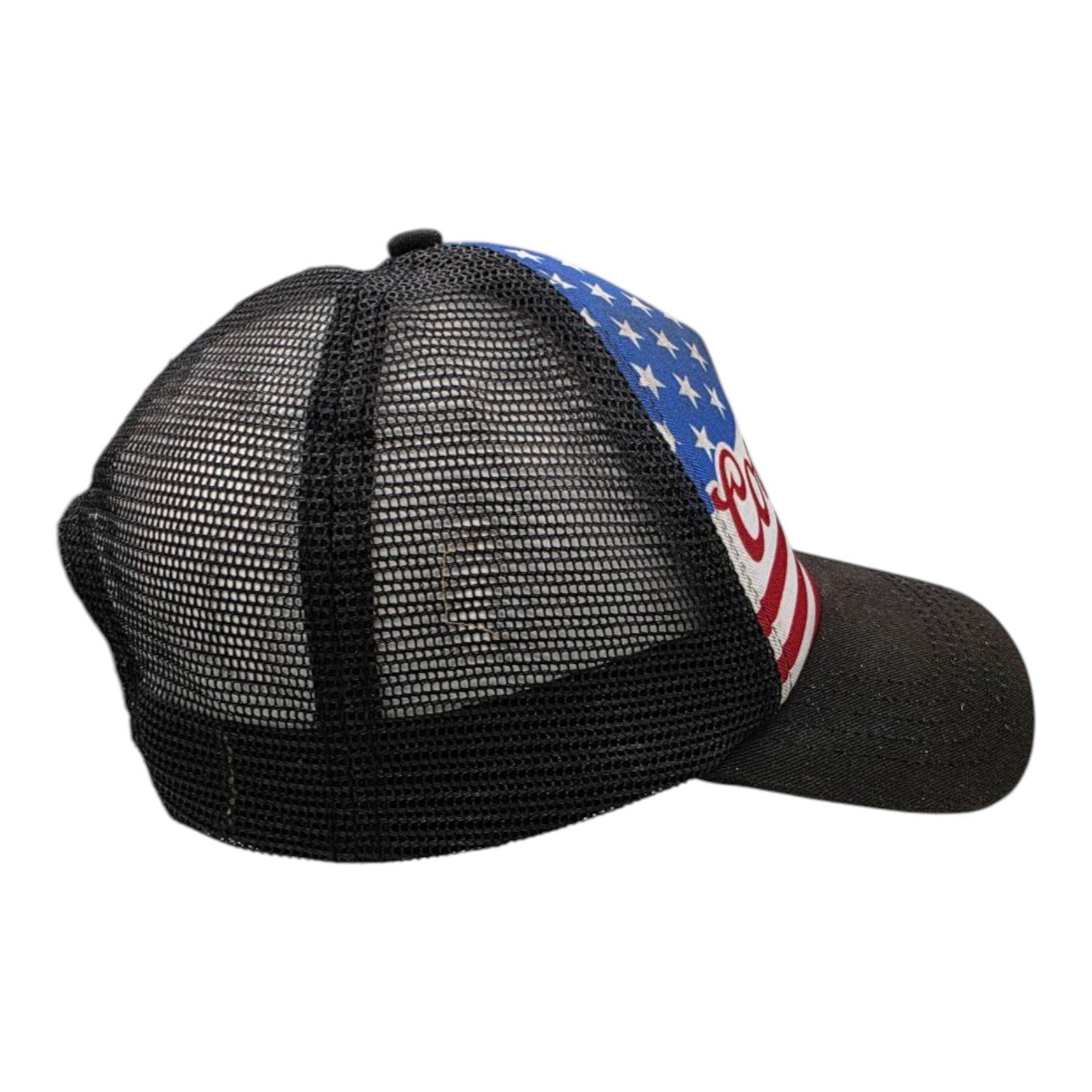 Coors Light USA Flag Stars Stripes Mesh Trucker Hat Black Snapback H3 Headwear