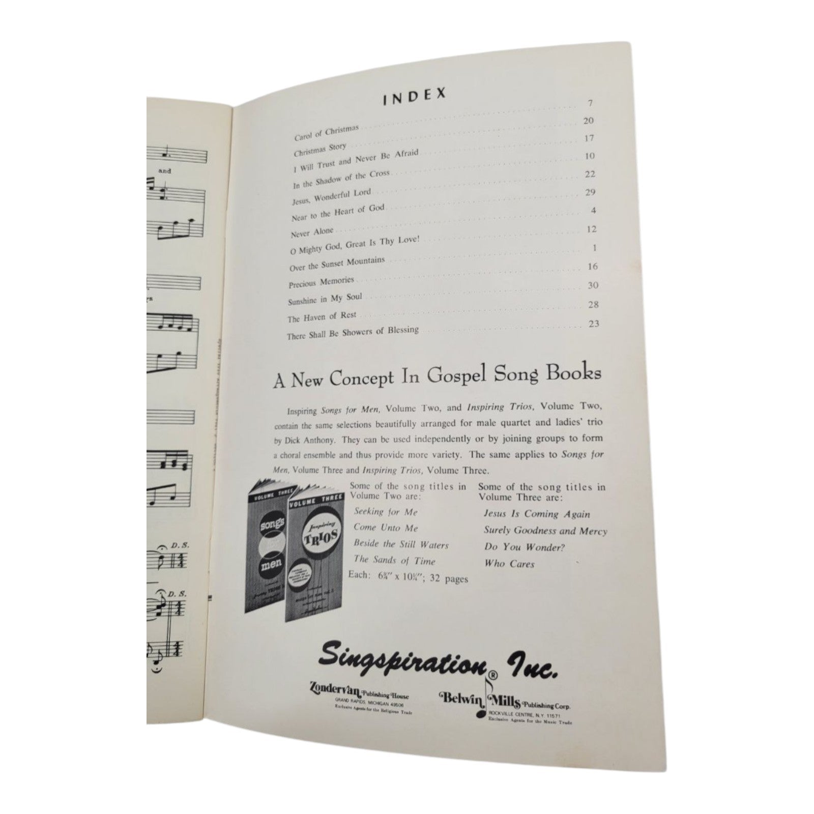 Special Trio Arrangements Vol. 3 Songbook The White Sisters Singspiration Music