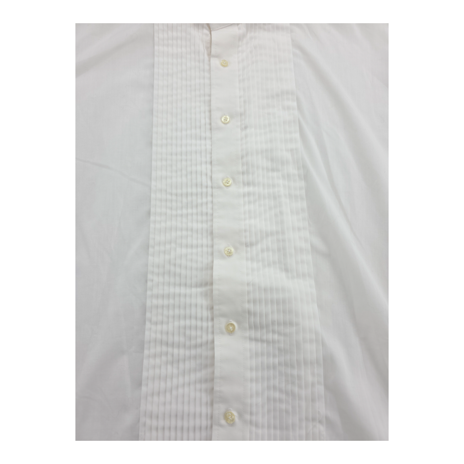 Neil Allyn Mens Tuxedo Shirt White Pleated Front Long Sleeve Formal XL 32/33