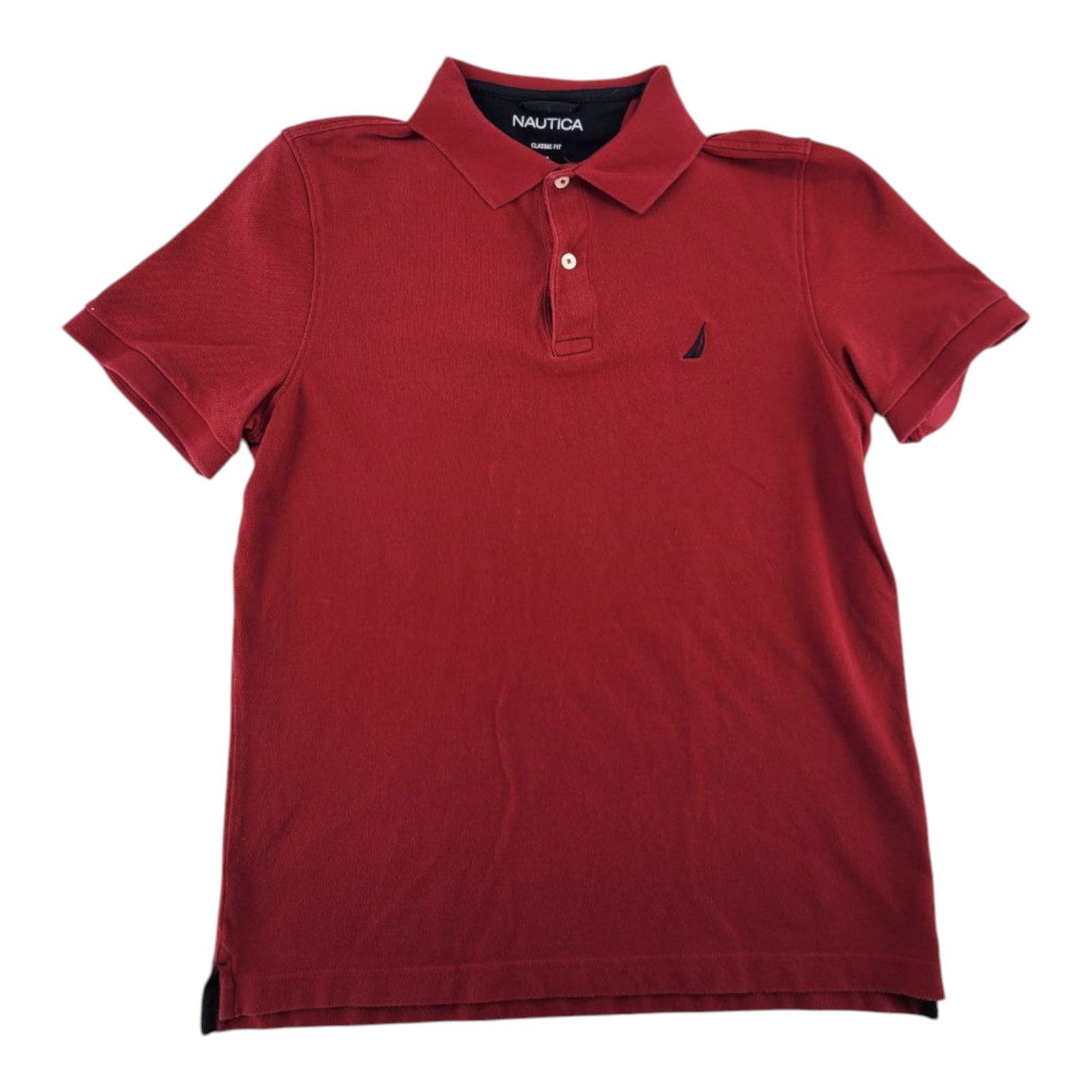 Nautica Mens Classic Fit Polo Shirt Red 100% Cotton Short Sleeve Size M