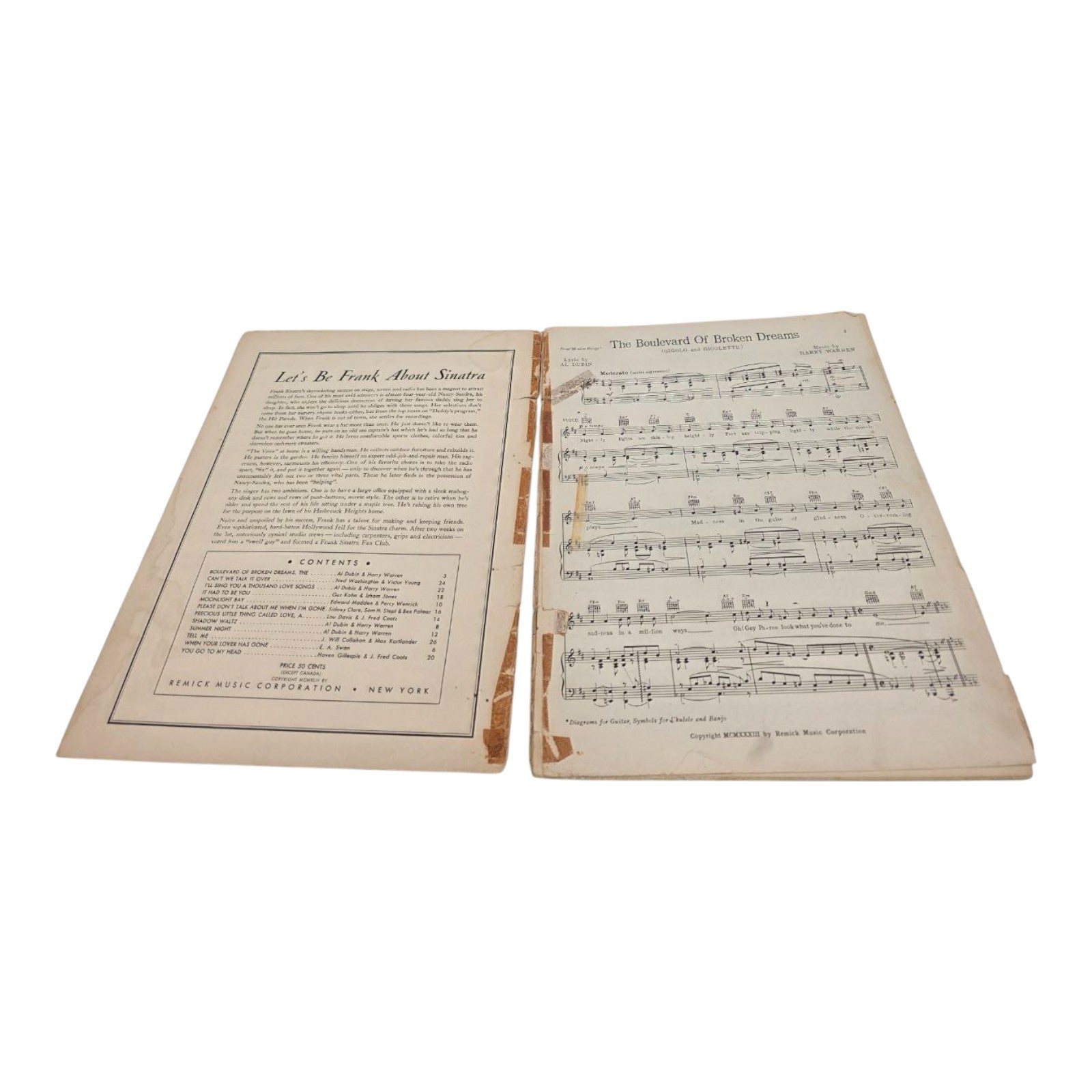 Frank Sinatras Songs of Romance Sheet Music Songbook Remick Music Corp