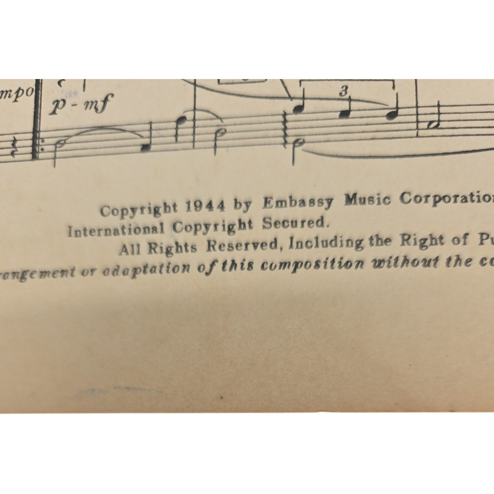 I Dream of You More Than You Dream I Do featuring Tommy Dorsey 1944 Sheet Music