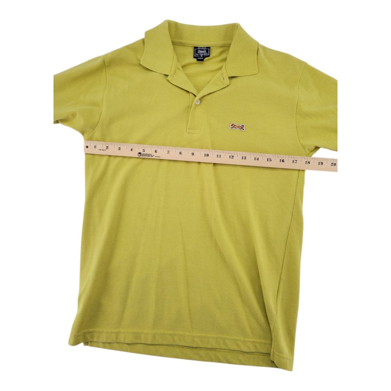 Le Tigre The Classic Mens Yellow Polo Shirt Cotton Short Sleeve Size M