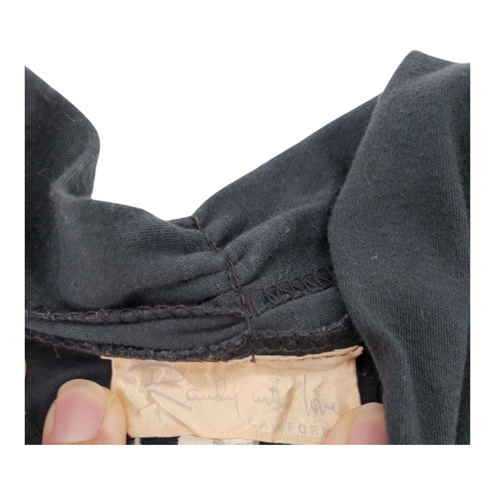 Randy With Love California Black Draped Button Front Sleeveless Top Size M