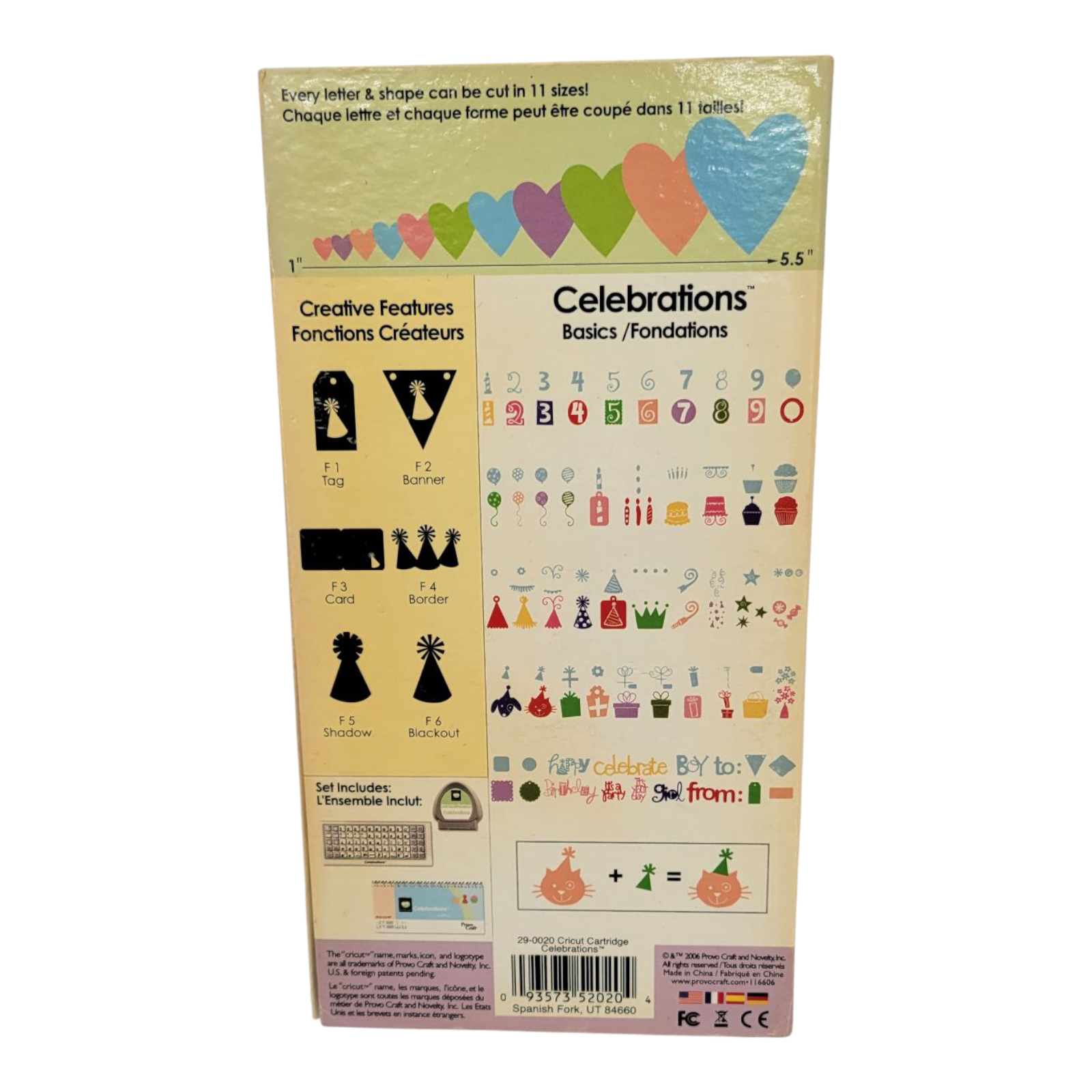 Cricut Cartridge Celebrations by Provo Craft Party Holiday Shapes 290020