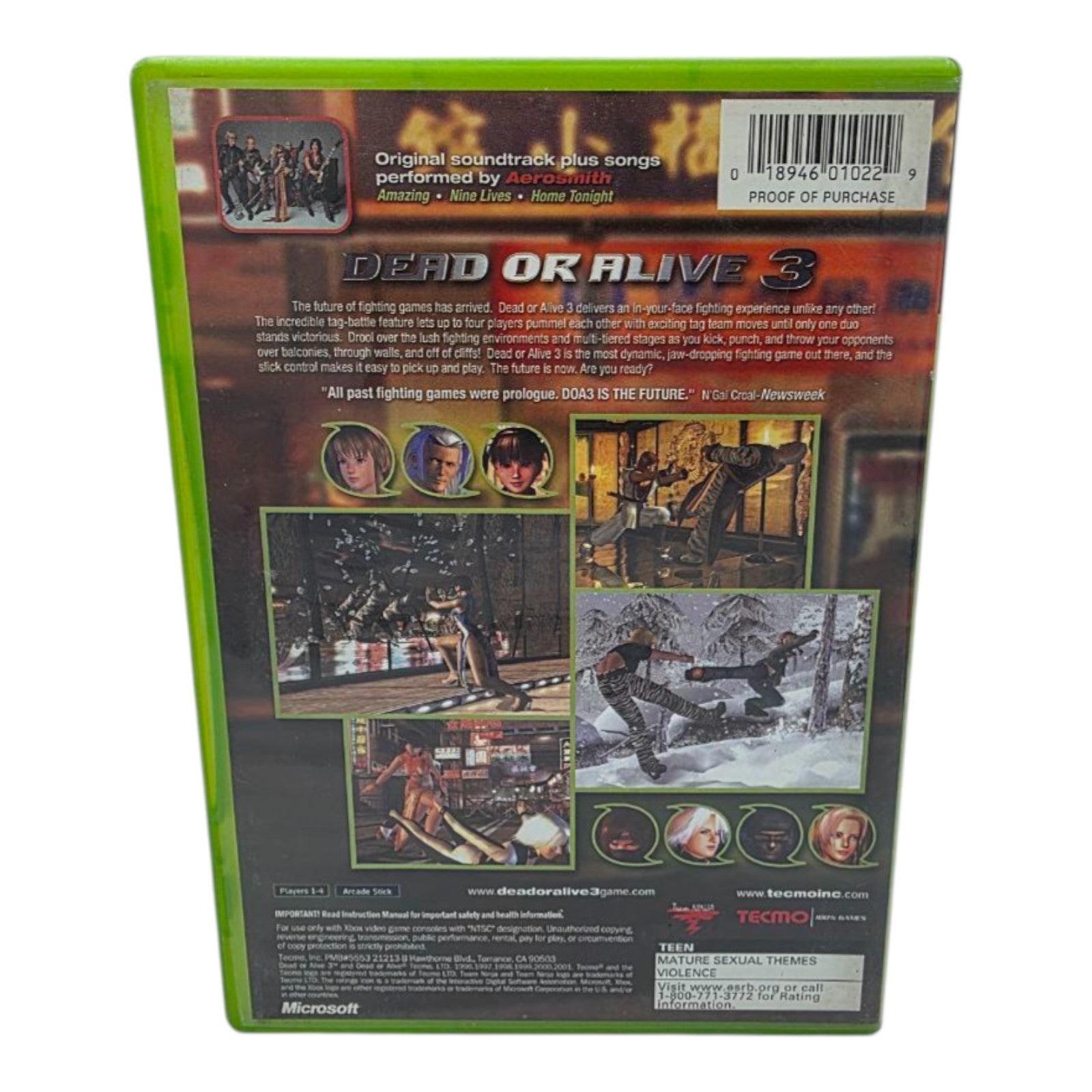 Dead or Alive 3 Xbox Original Complete with Manual Tested Tecmo Microsoft