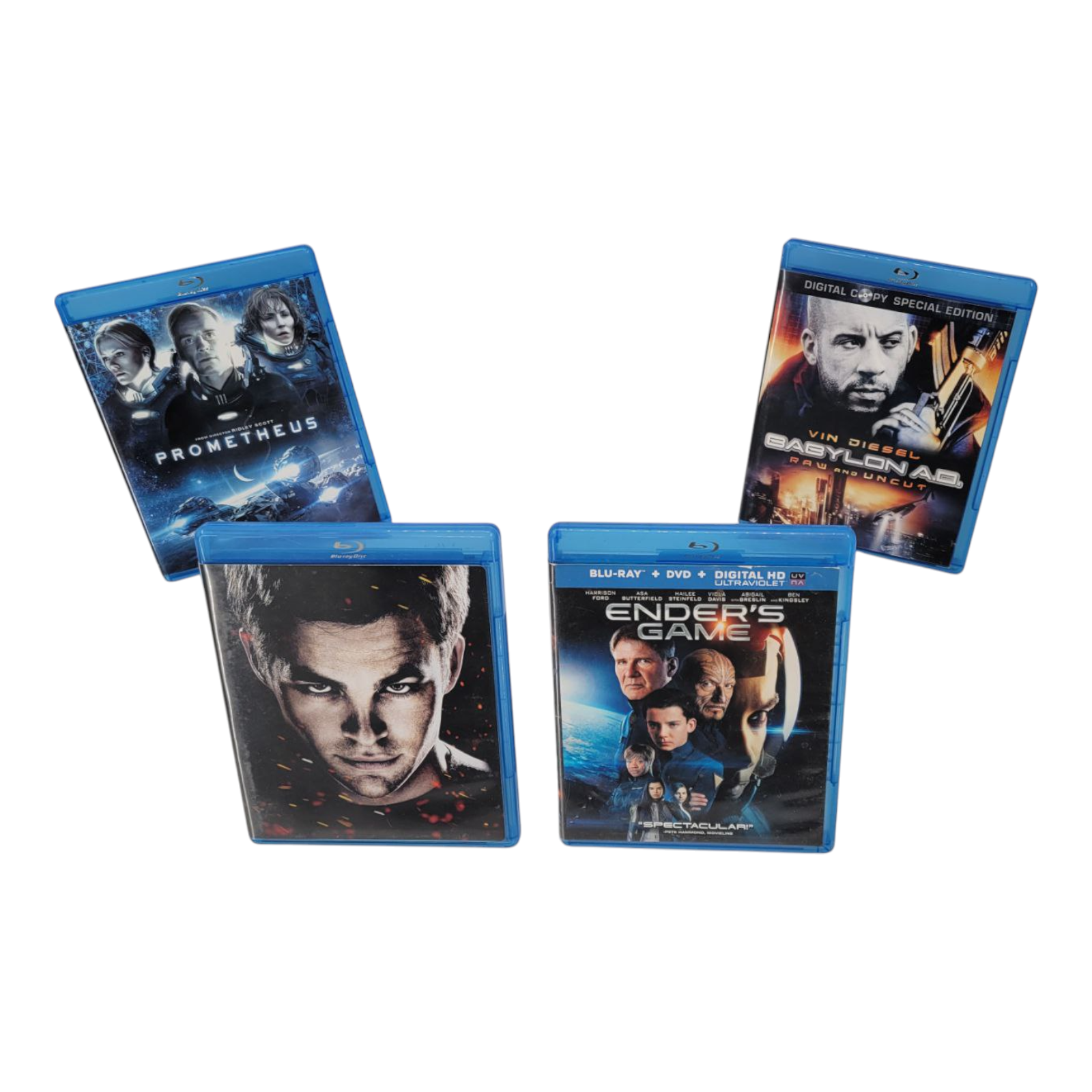 Sci-Fi 4 Blu Ray Movie Bundle - Star Trek Enders Game Babylon A.D. Prometheus