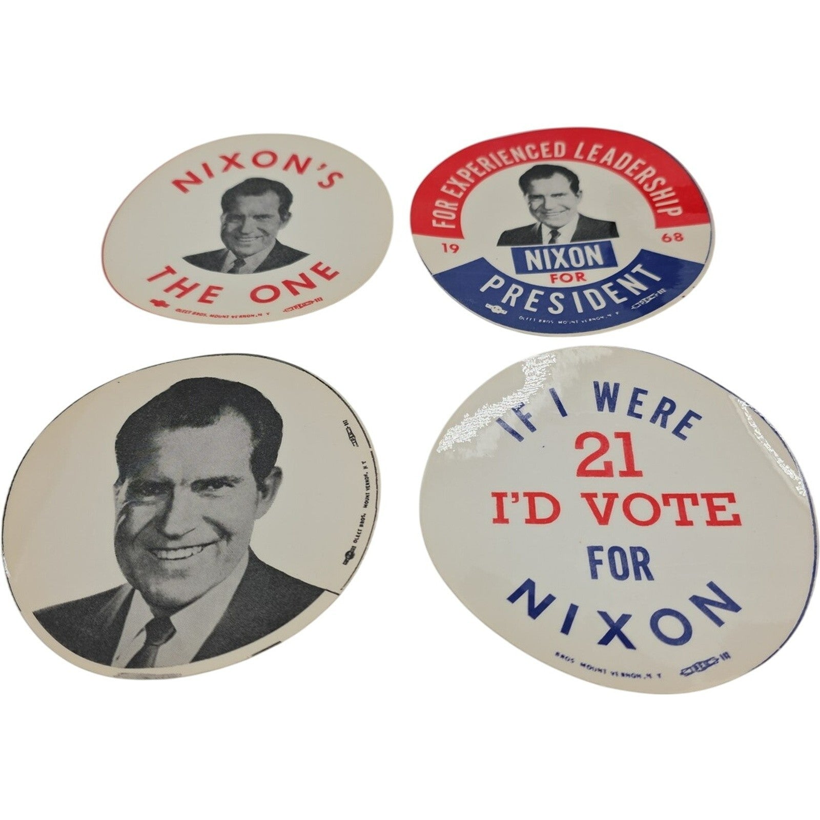 Vintage 1968 Richard Nixon Campaign Sticker Lot of 4