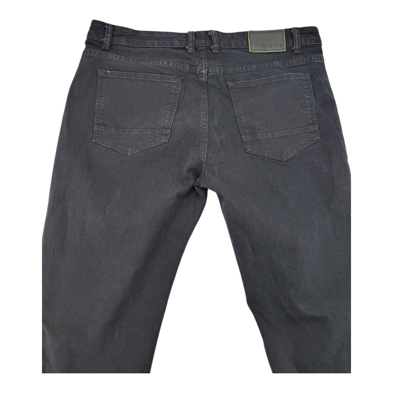 GS115 Black Distressed Denim Jeans Neon Patchwork Stud Detail Mens Size 38