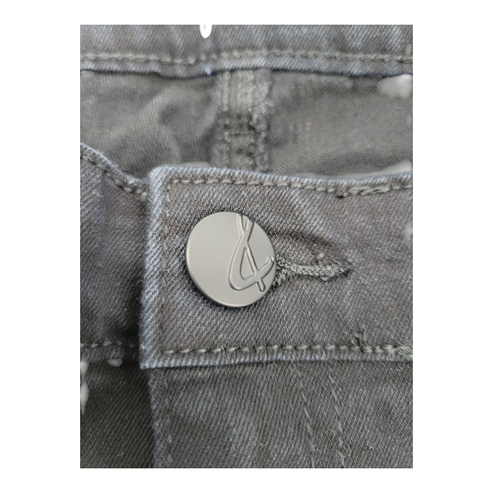 Style & Co Plus Crop Flare Pants 20W Black Rinse High Rise Stud Hem Stretch