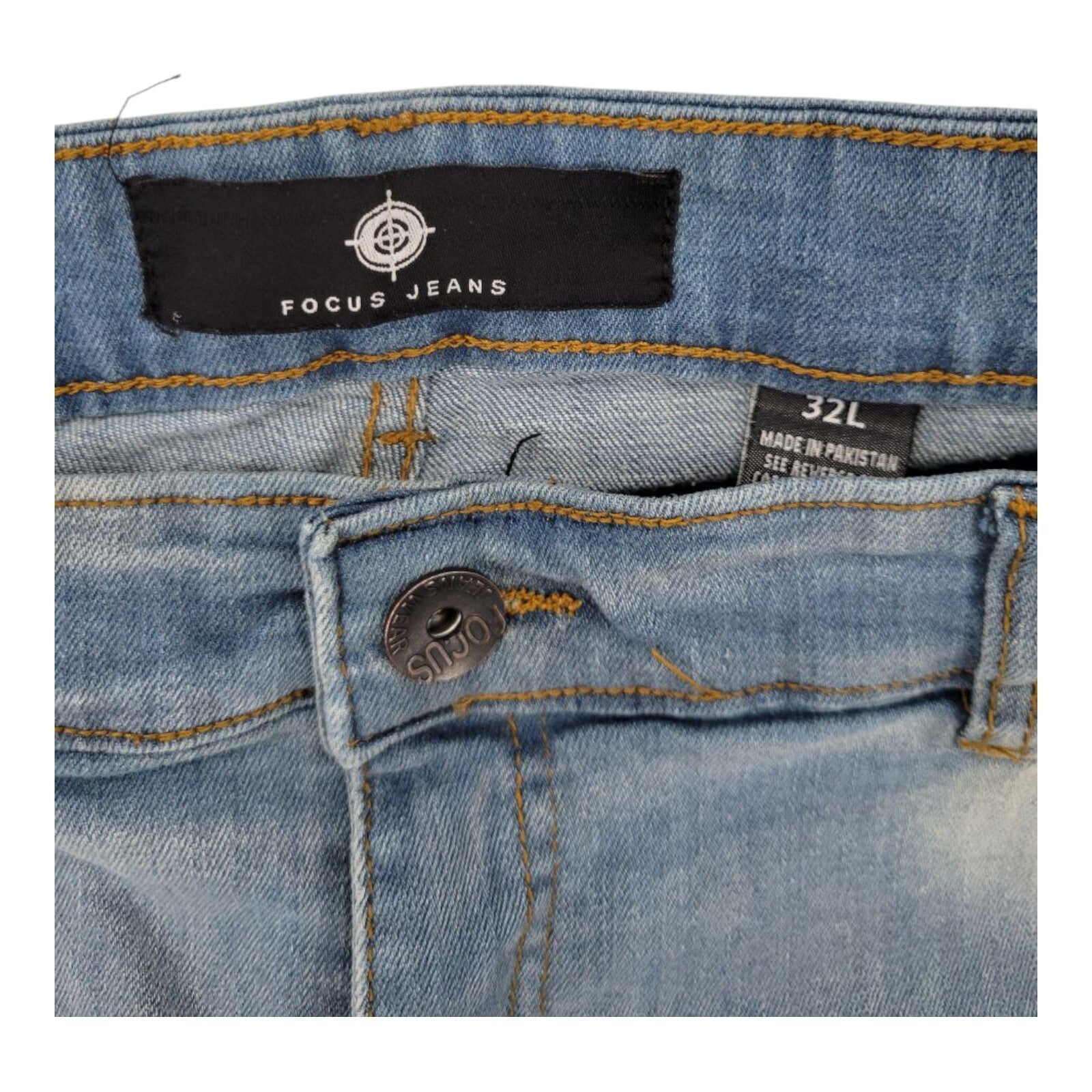 Focus Jeans Mens Paint Splatter Moto Biker Denim Pants Distressed Style 32L