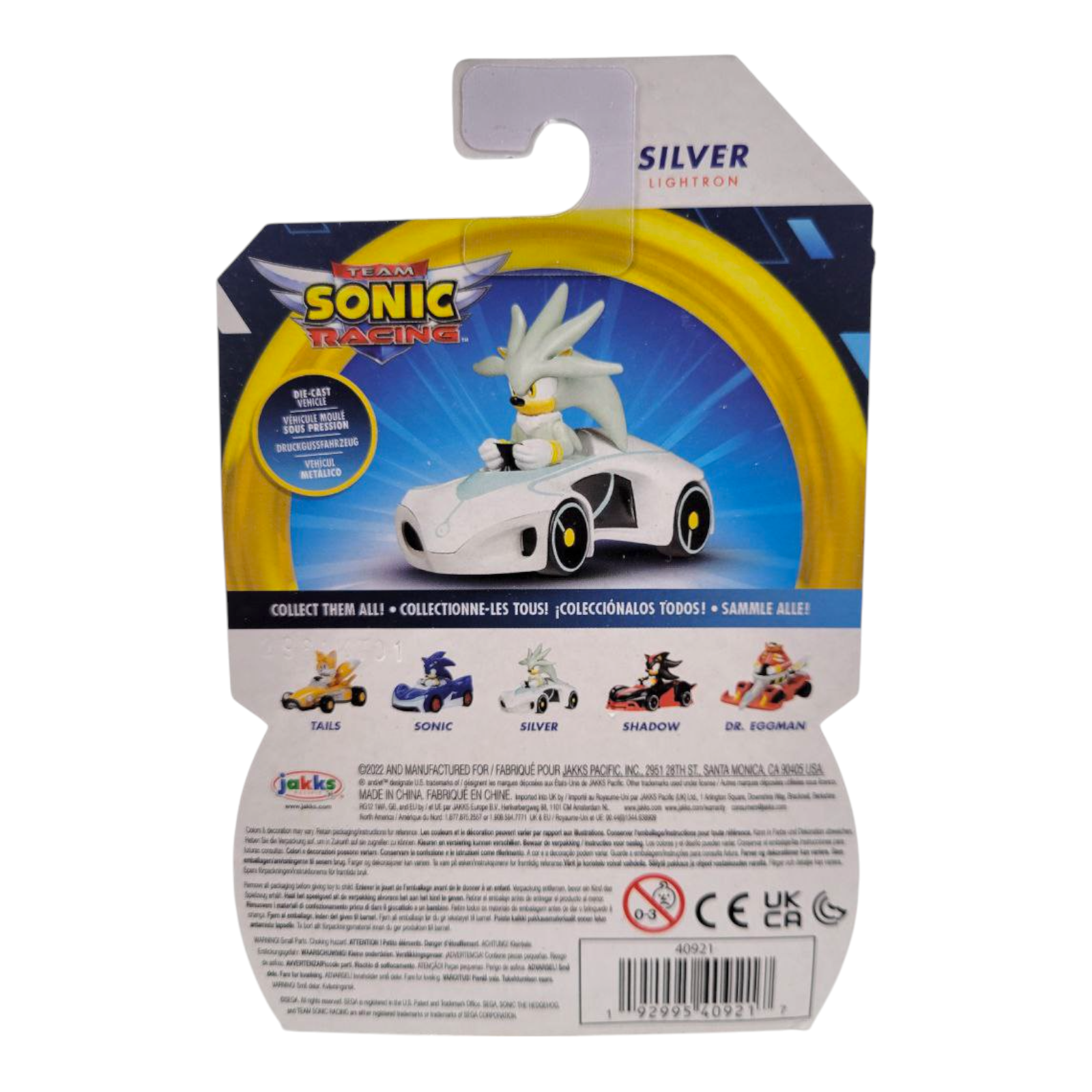 Sonic the Hedgehog Team Racing Silver Lightron 1:64 Scale Die-Cast Vehicle Toy