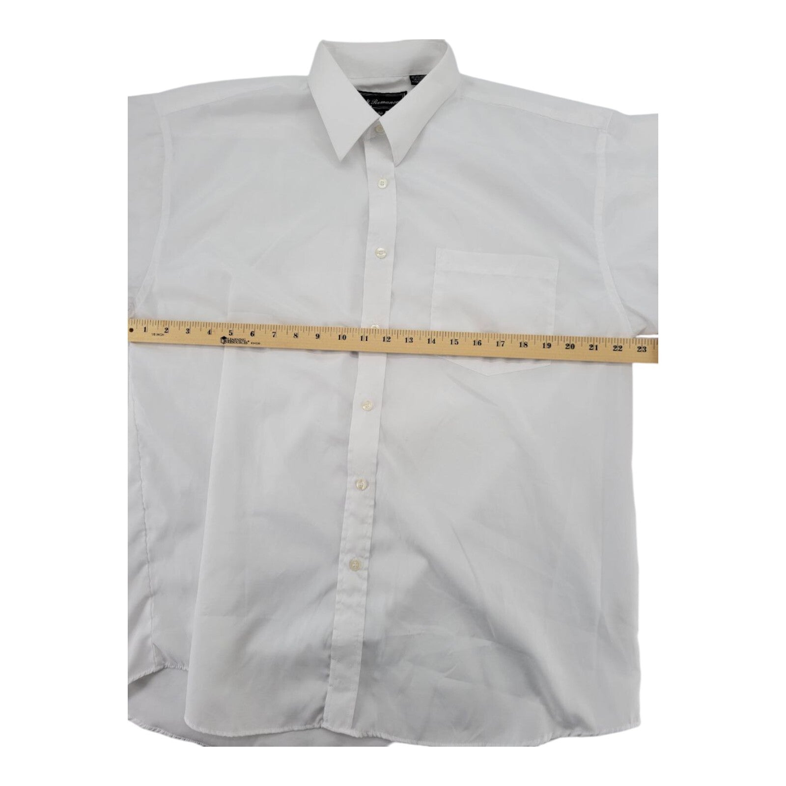 N. Romanov White Dress Shirt Short Sleeve Button Up Size 16.5