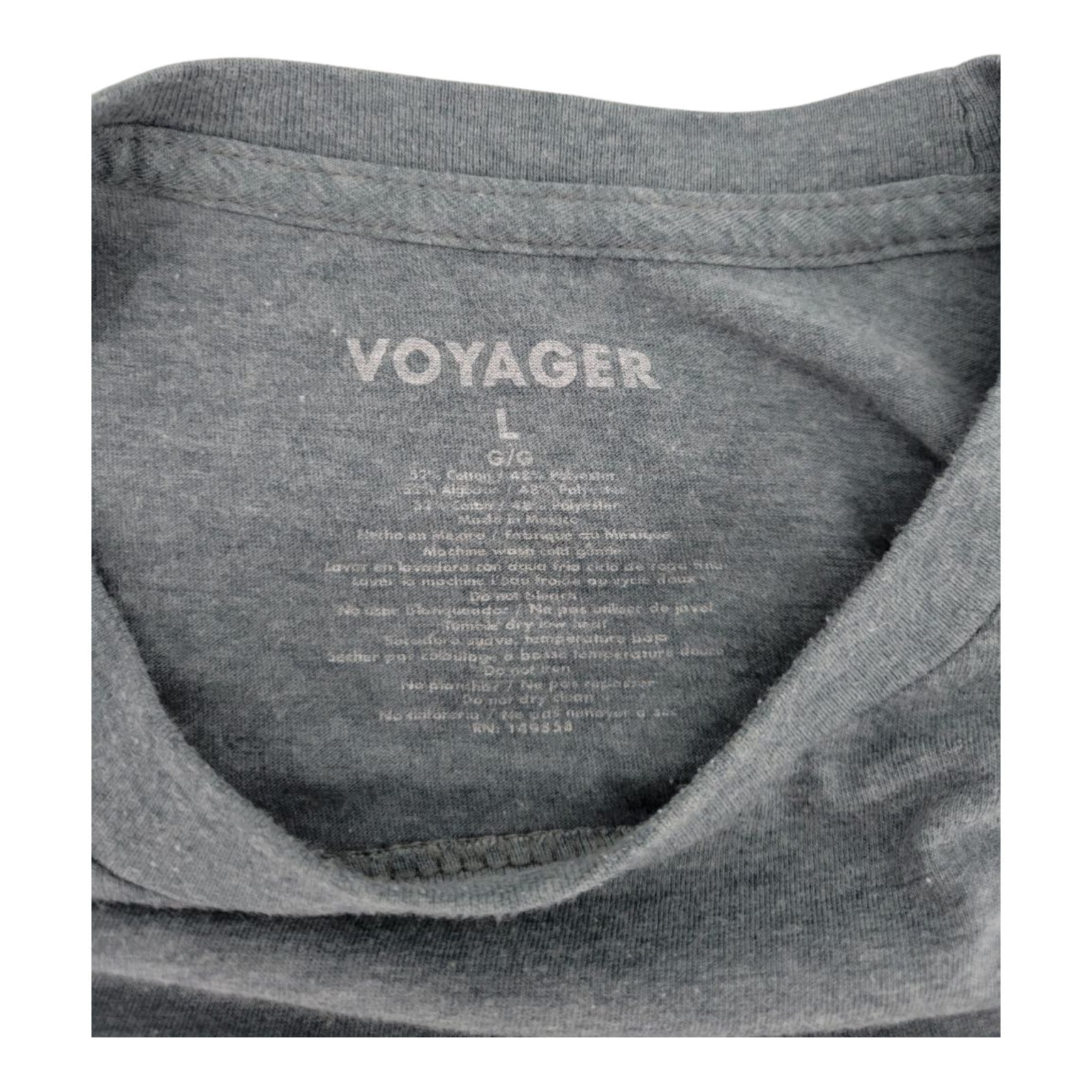 Voyager Gray Graphic T-Shirt Pursuit of Adventure Hiking Theme Mens Size Large