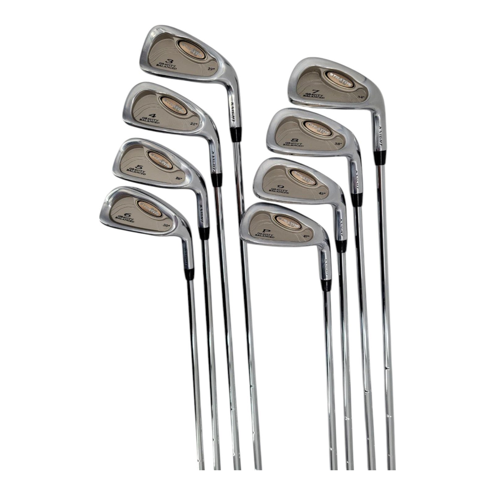 Knight Gravity Balanced Stratos II Irons 3-PW Ladies RH Steel Shafts Pro Grips
