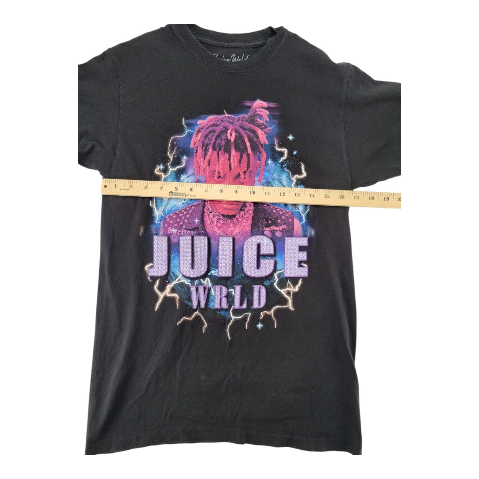 Juice WRLD Graphic T-Shirt Black Size M Lightning Earth Cotton