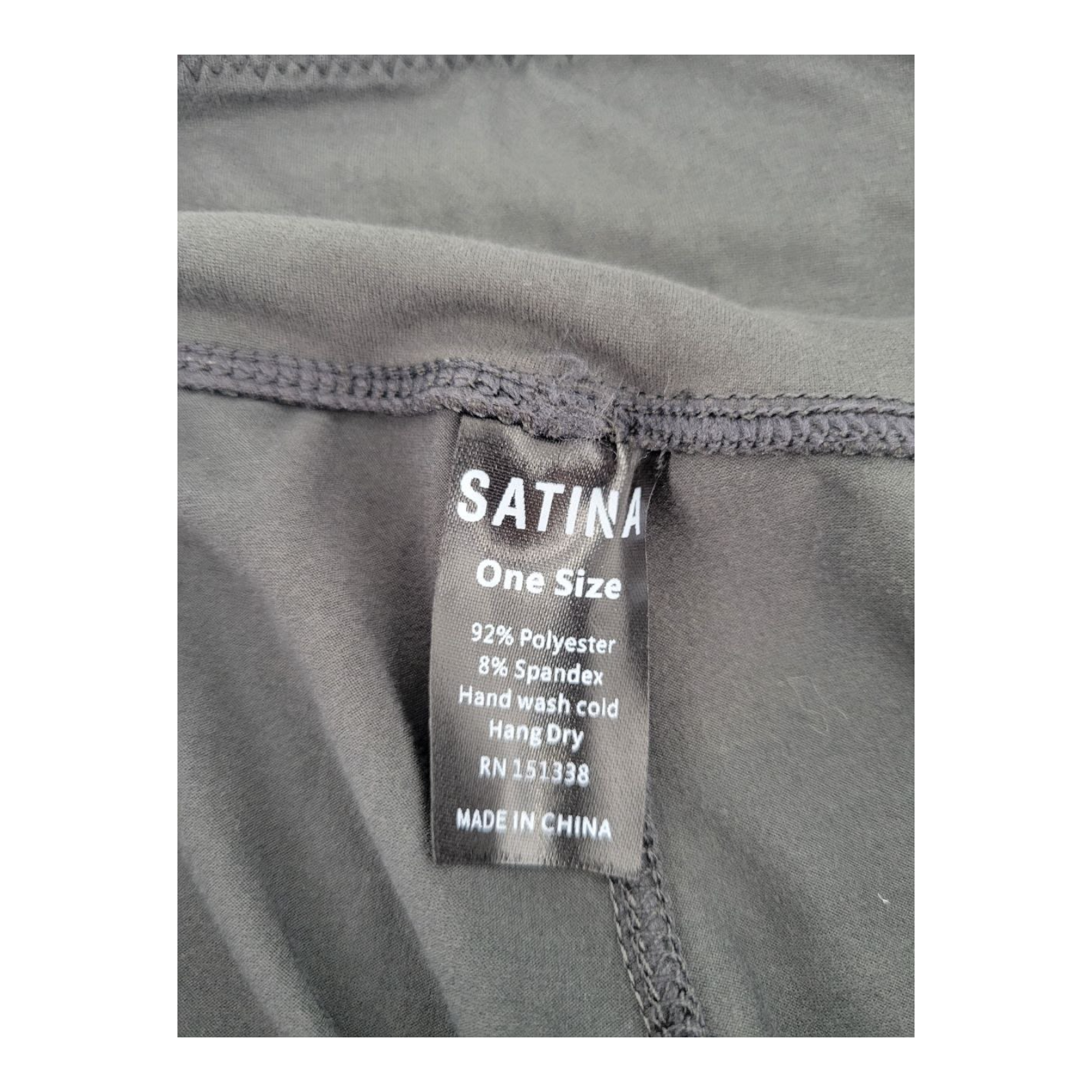 Satina Womens Gray Leggings High Waist Stretch Pull-On Pants One Size 151338